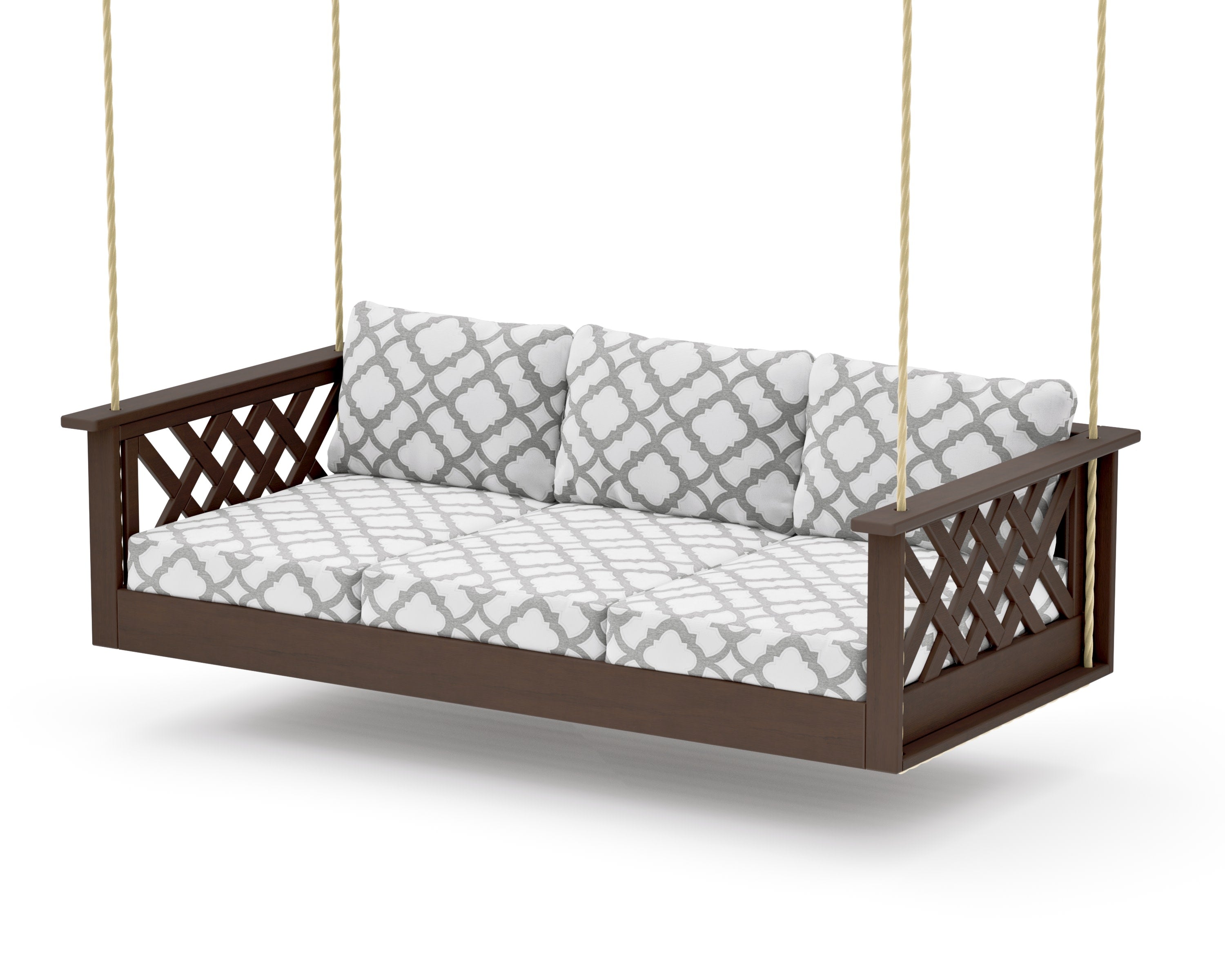 Wovendale Daybed Swing in Kona / Trellis Grey Mist