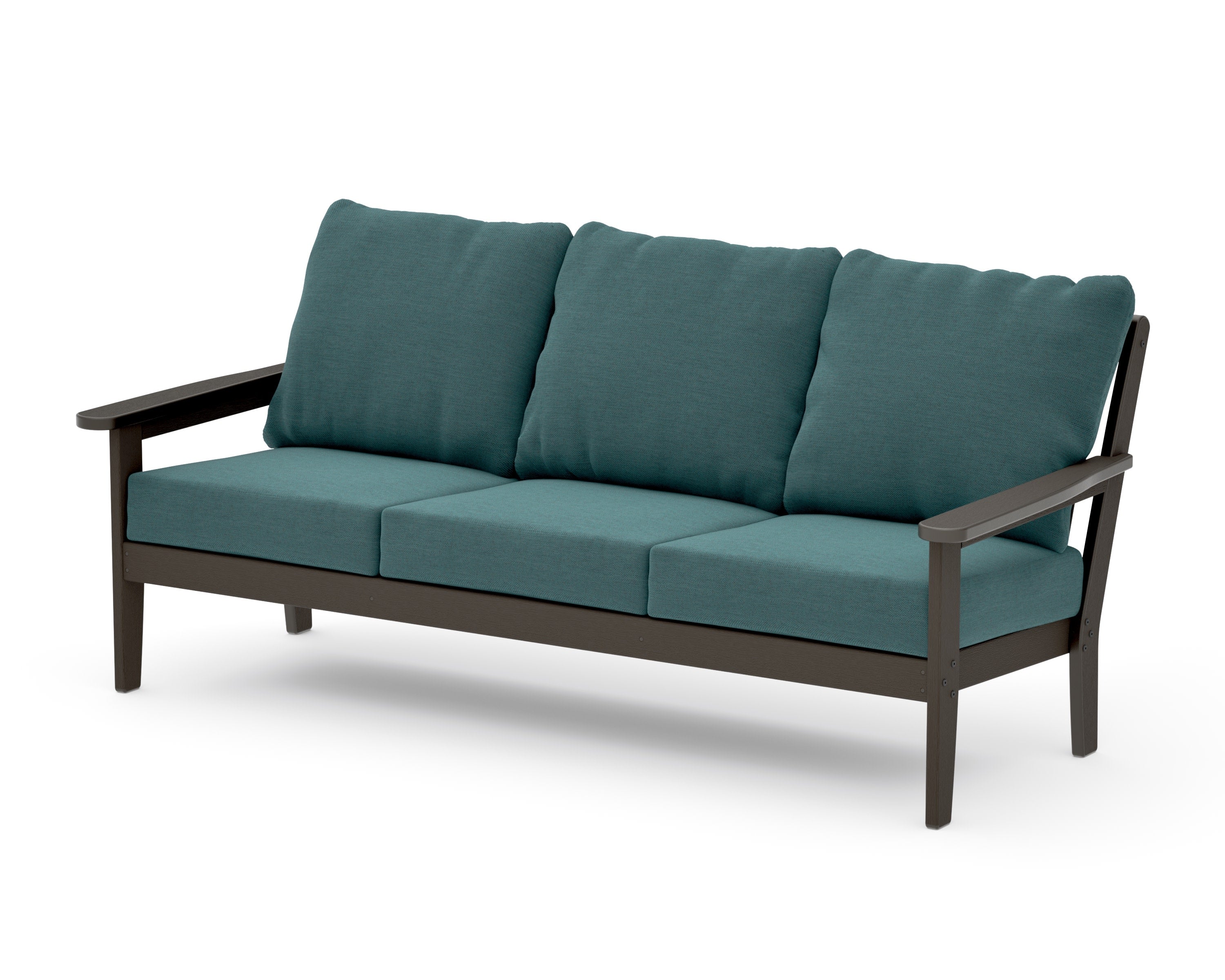 Cottage Deep Seating Sofa in Vintage Coffee / Ocean Teal