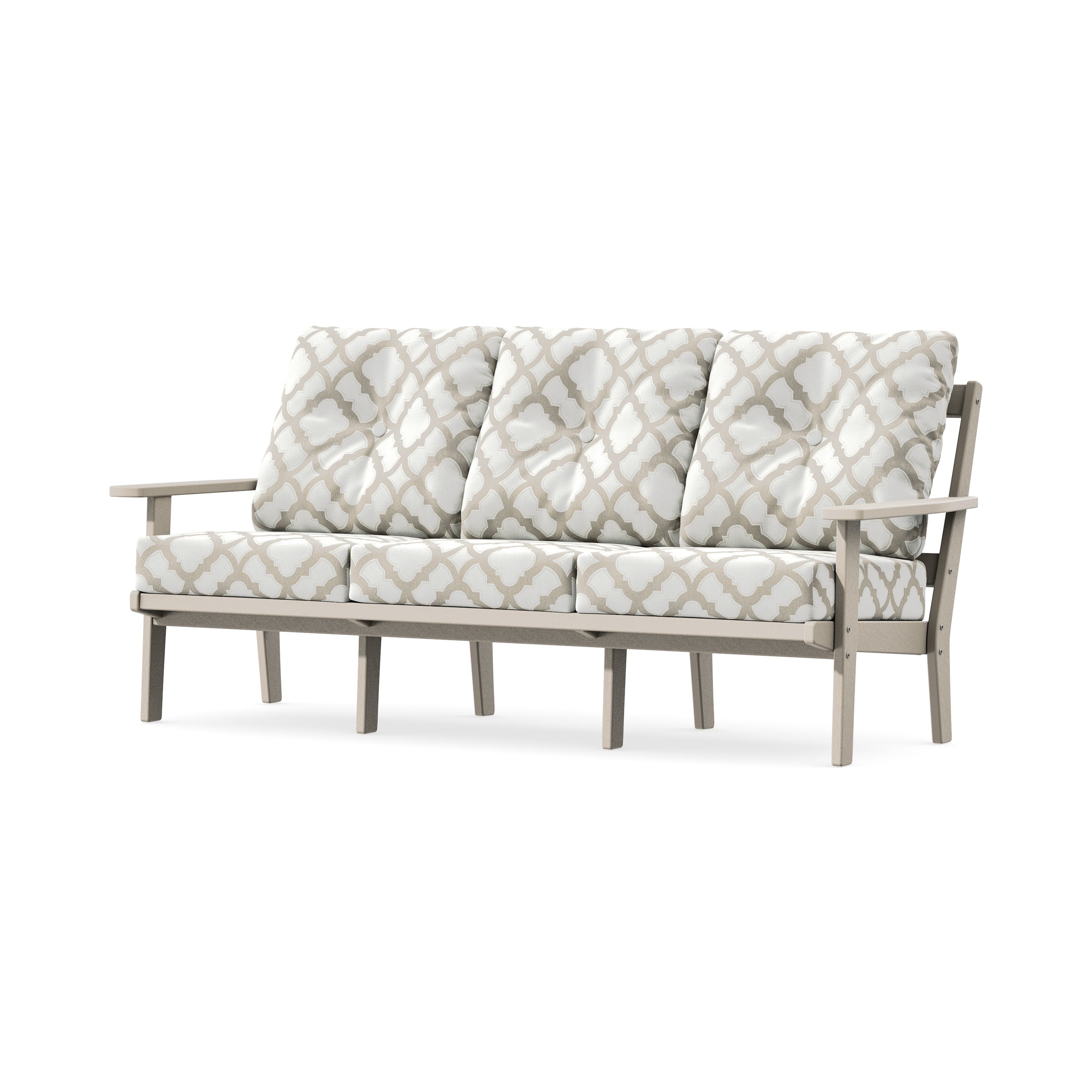 PrairieDeep Seating Sofa in Sand / Trellis Dune Burlap