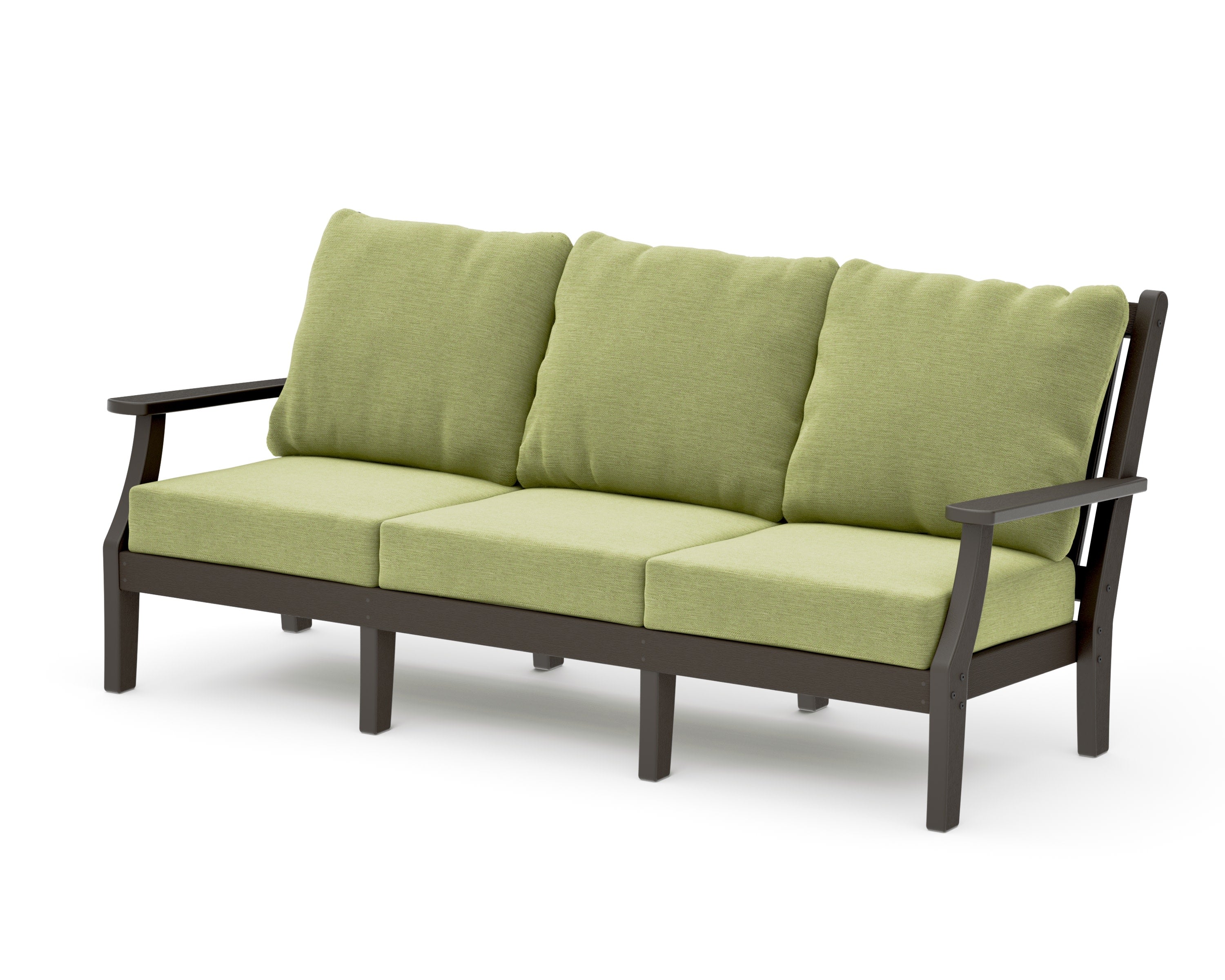 Wovendale Deep Seating Sofa in Vintage Coffee / Chartreuse Boucle