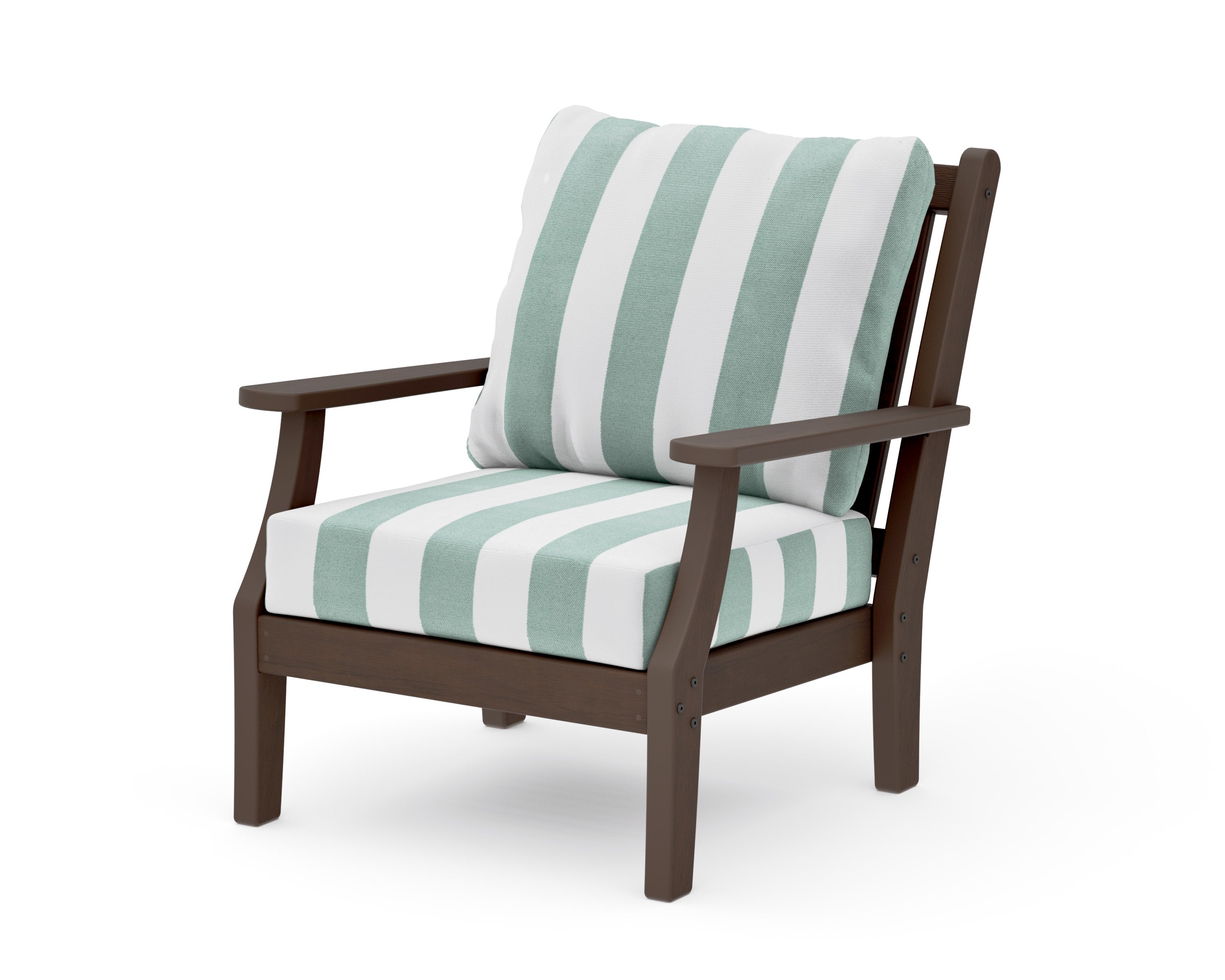 Wovendale Deep Seating Chair in Kona / Cabana Stripe Glacier Spa