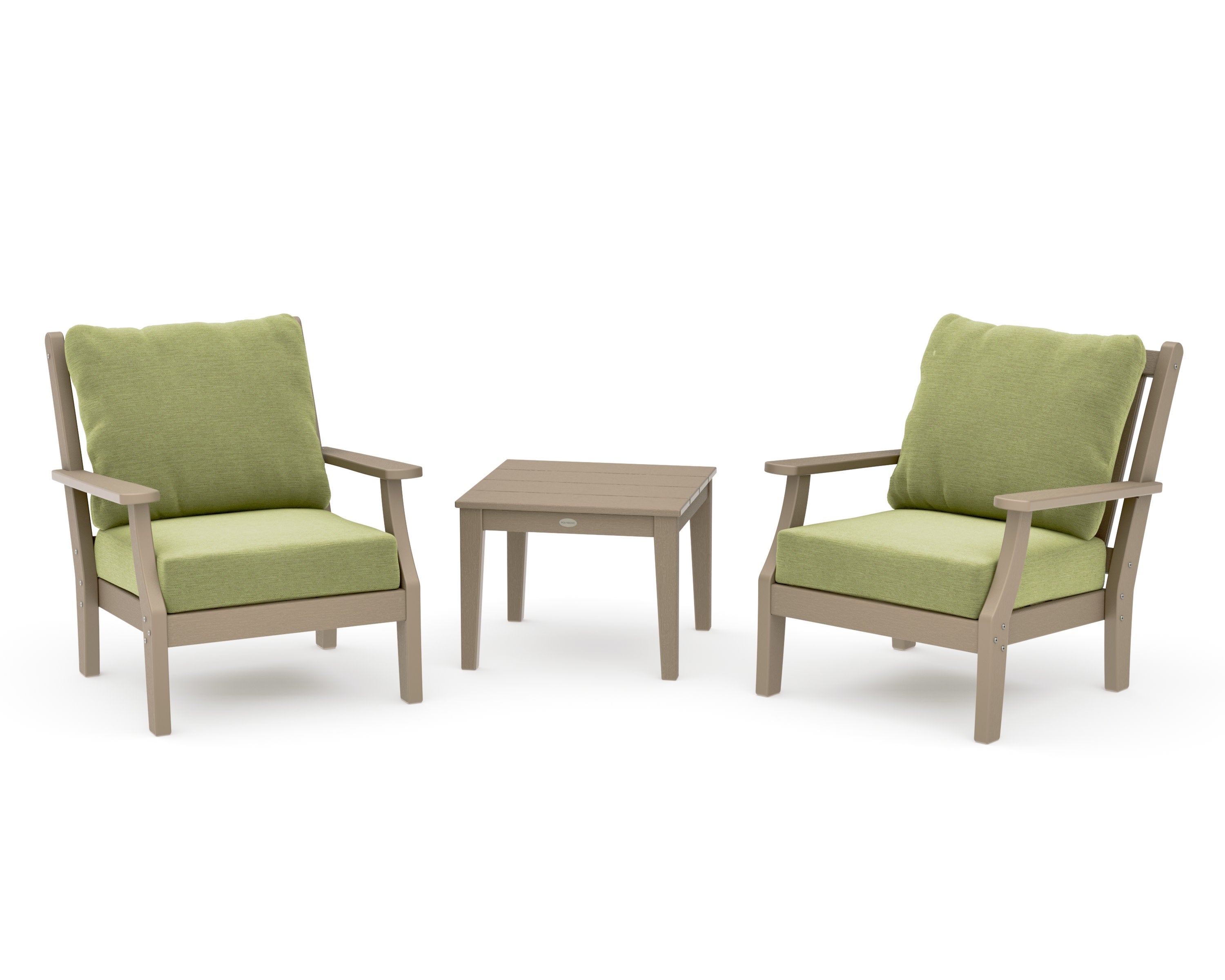 Wovendale 3-Piece Deep Seating Set in Vintage Sahara / Chartreuse Boucle