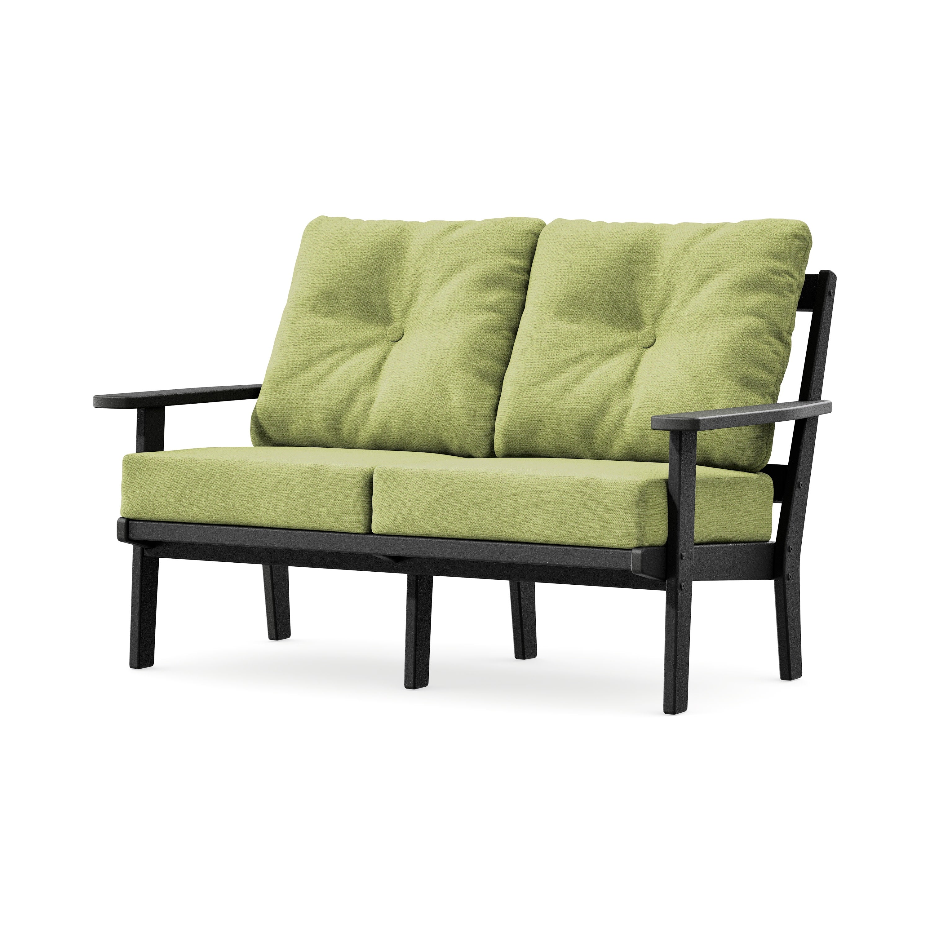 Prairie Deep SeatingLoveseat in Black / Chartreuse Boucle