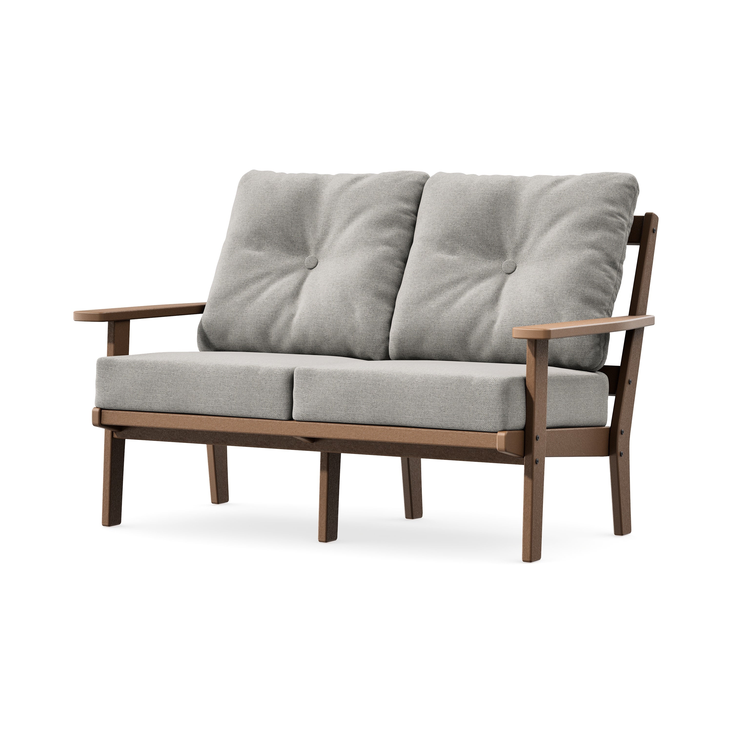 Prairie Deep SeatingLoveseat in Teak / Weathered Tweed