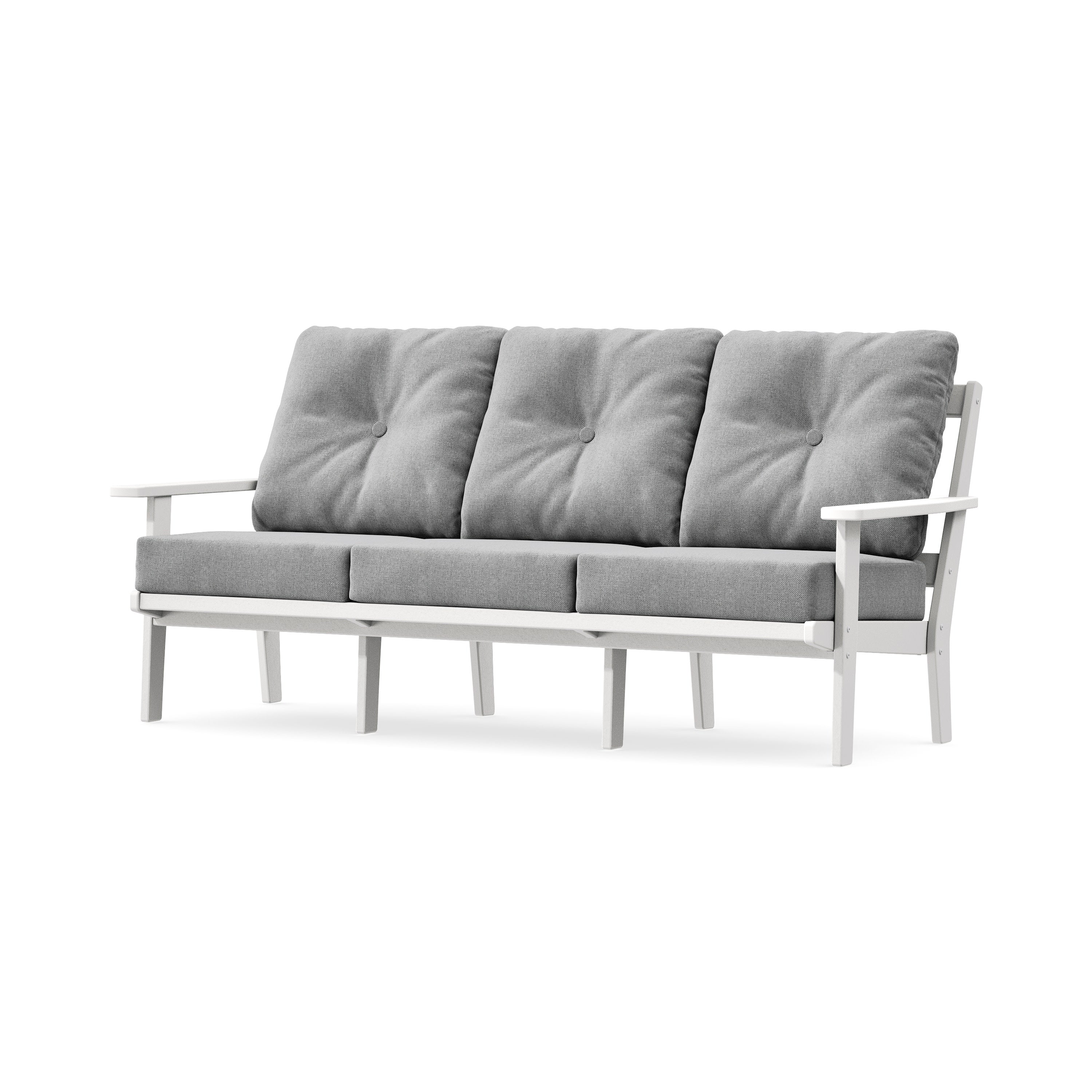 PrairieDeep Seating Sofa in White / Grey Mist