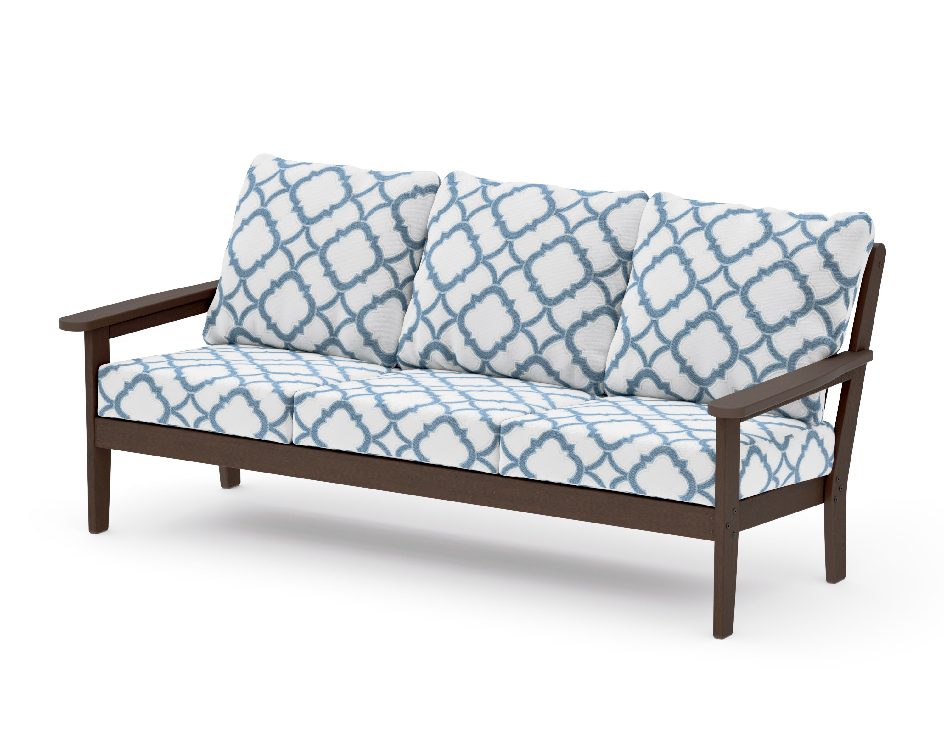Cottage Deep Seating Sofa in Kona / Trellis Sky Blue
