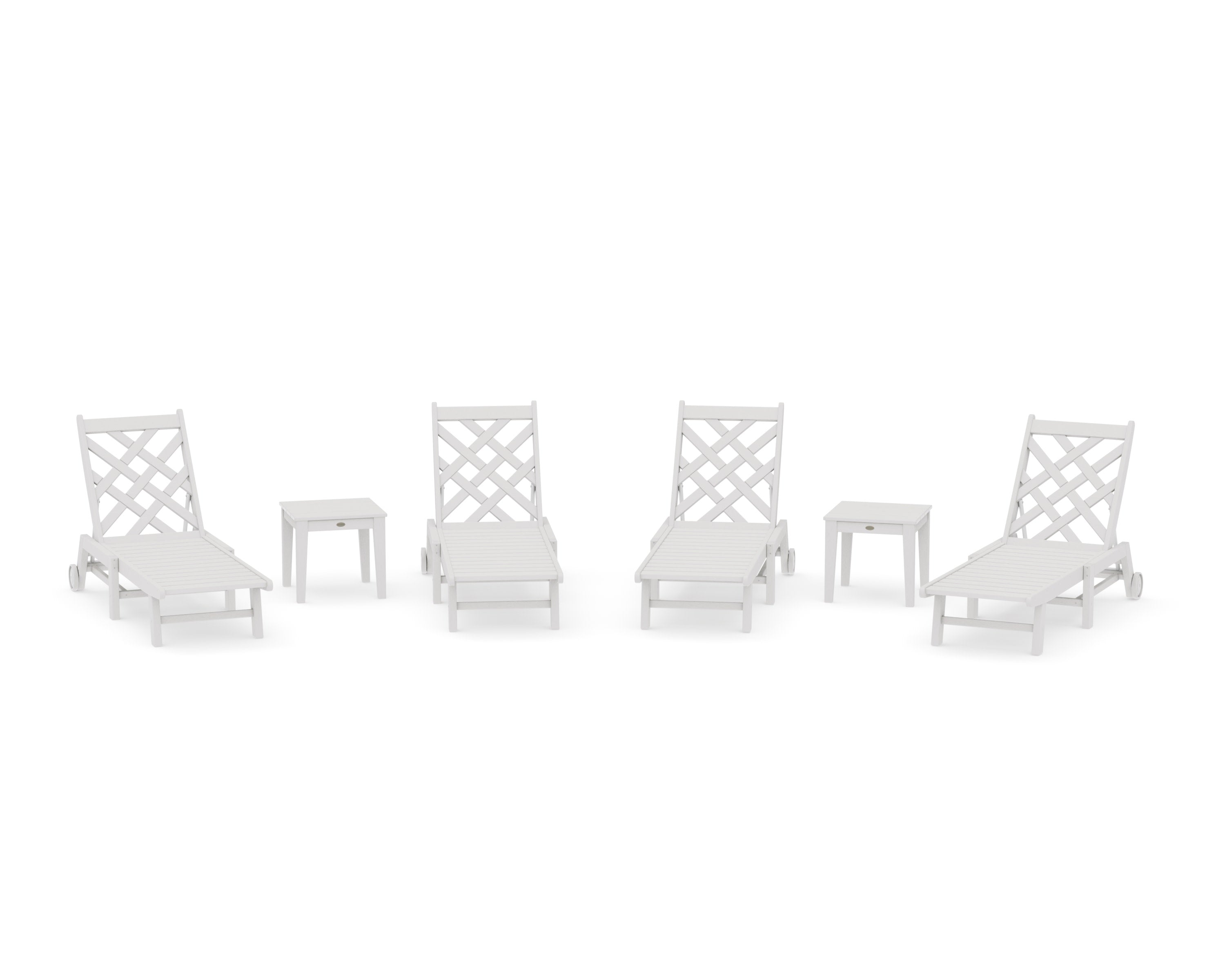 Wovendale 6-Piece Chaise Set with Wheels in Vintage White