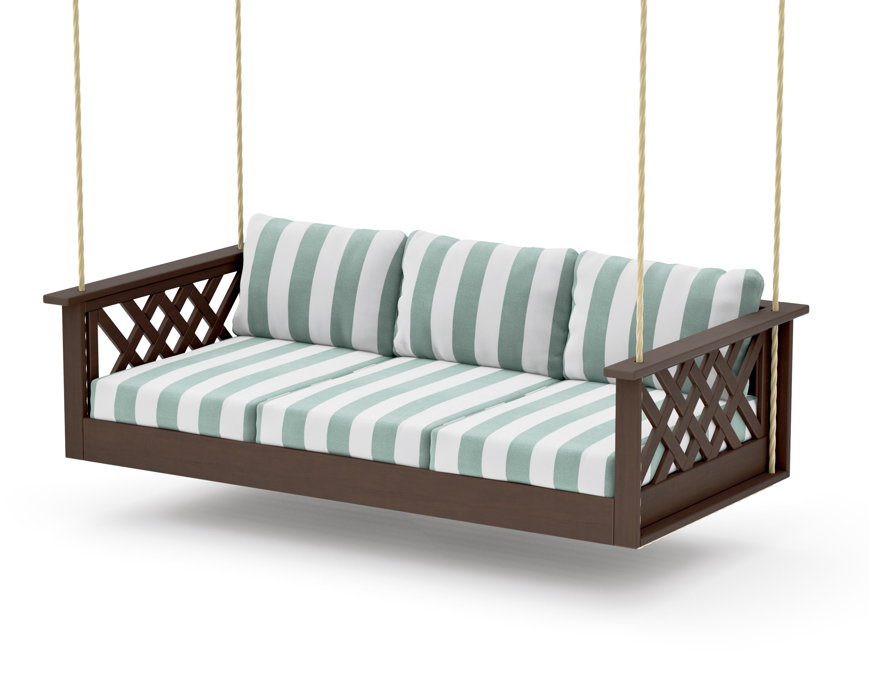 Wovendale Daybed Swing in Kona / Cabana Stripe Glacier Spa