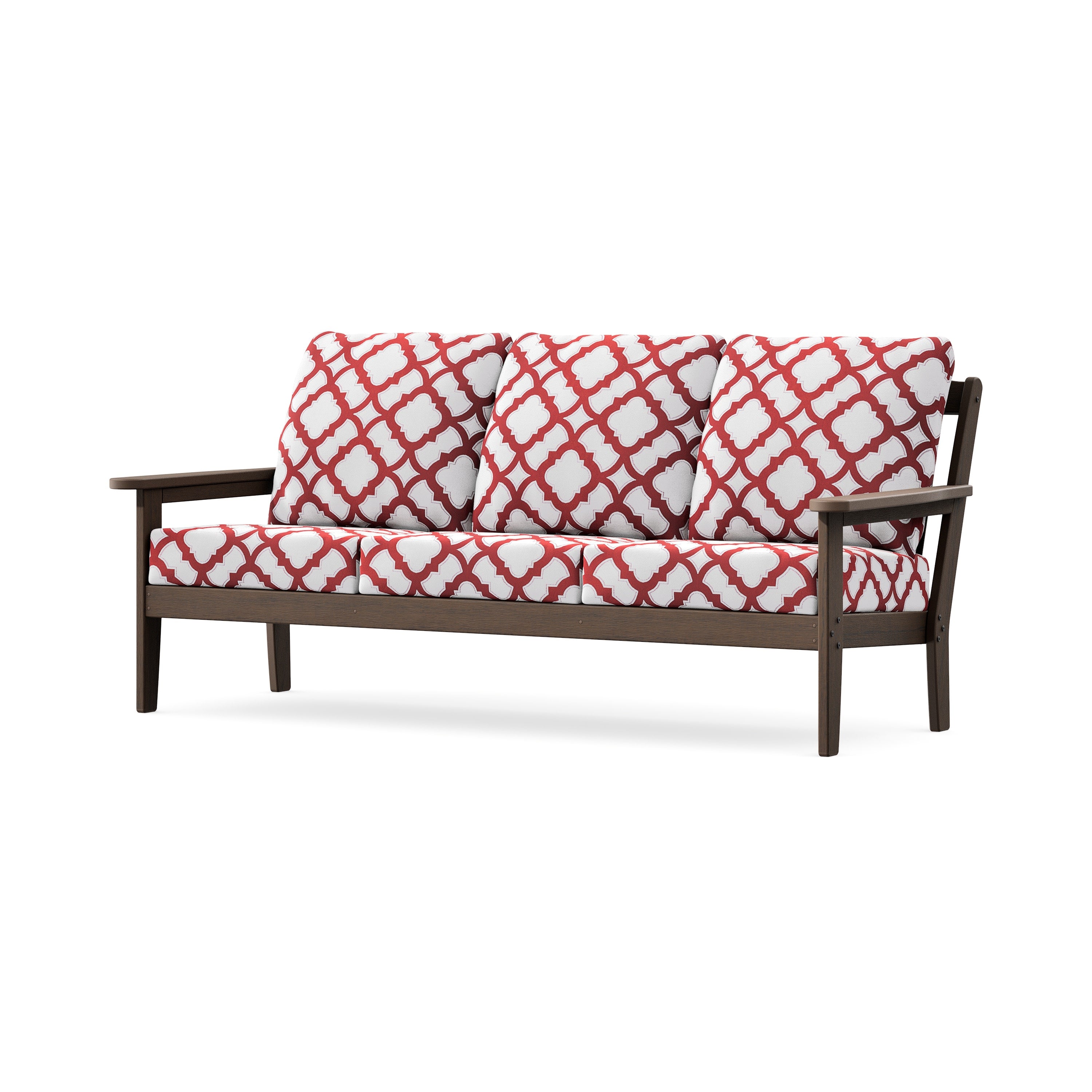 Cottage Deep Seating Sofa in Kona / Trellis Crimson