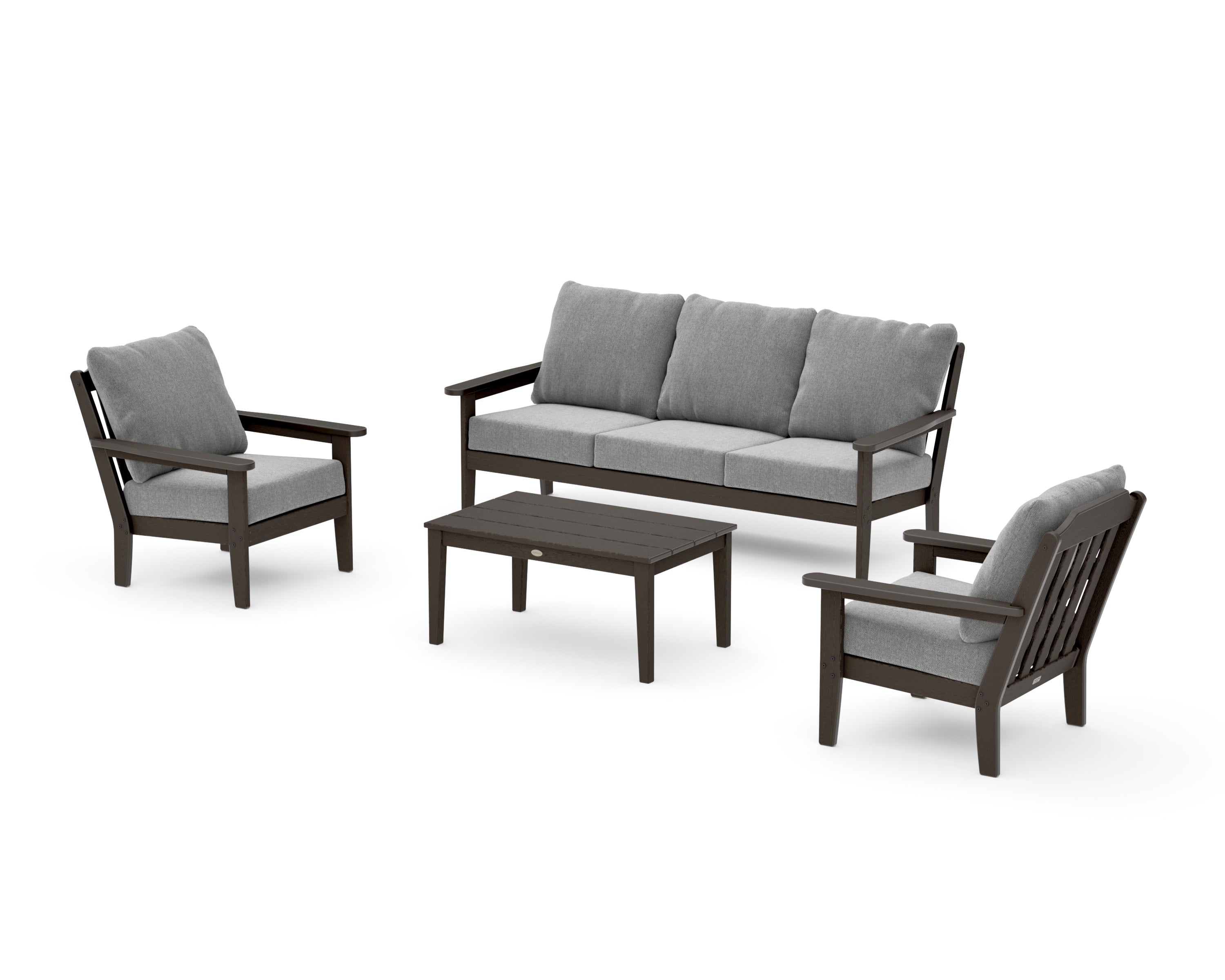Cottage 4-Piece Deep Seating Set with Sofa in Vintage Coffee / Grey Mist
