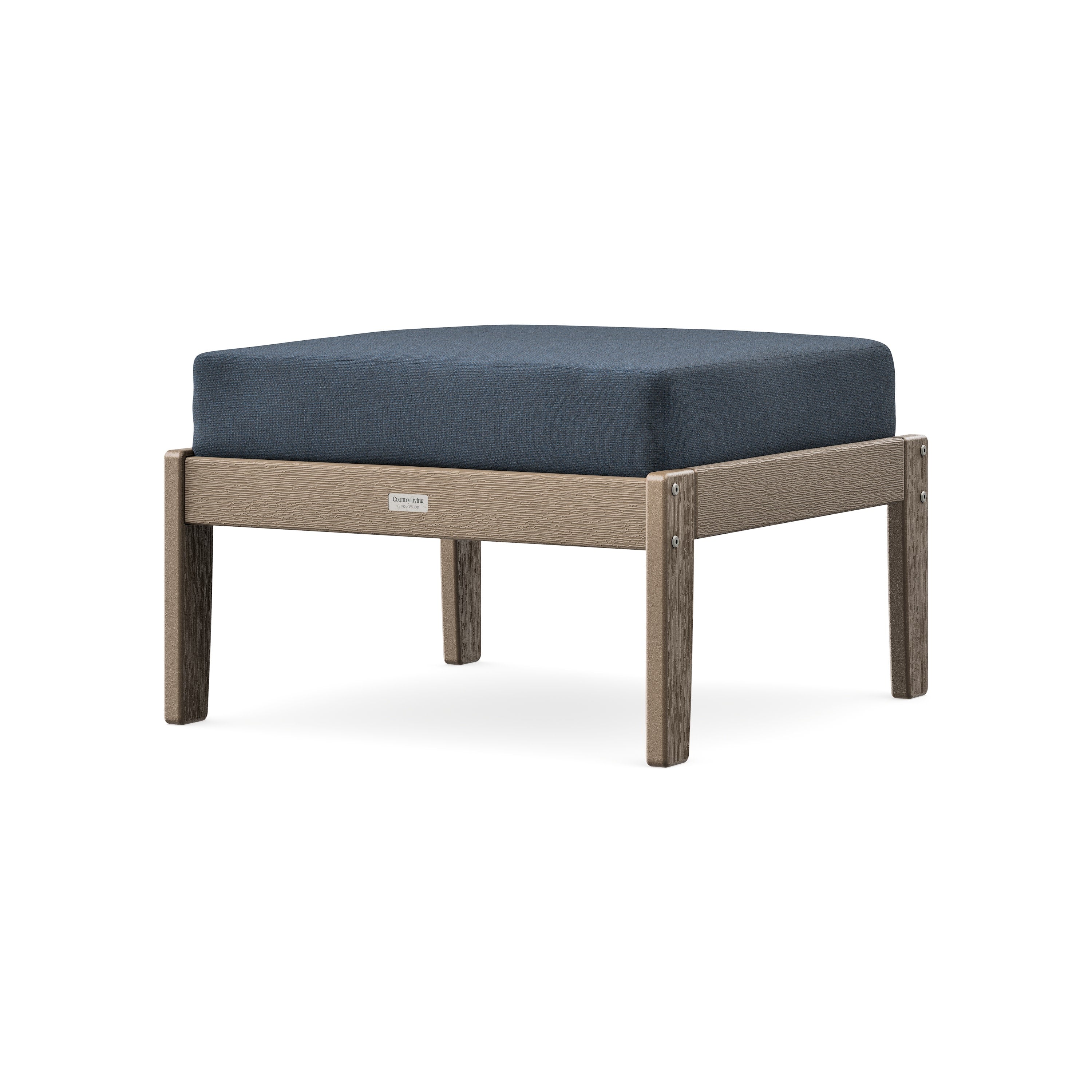 Cottage Deep Seating Ottoman in Vintage Sahara / Marine Indigo