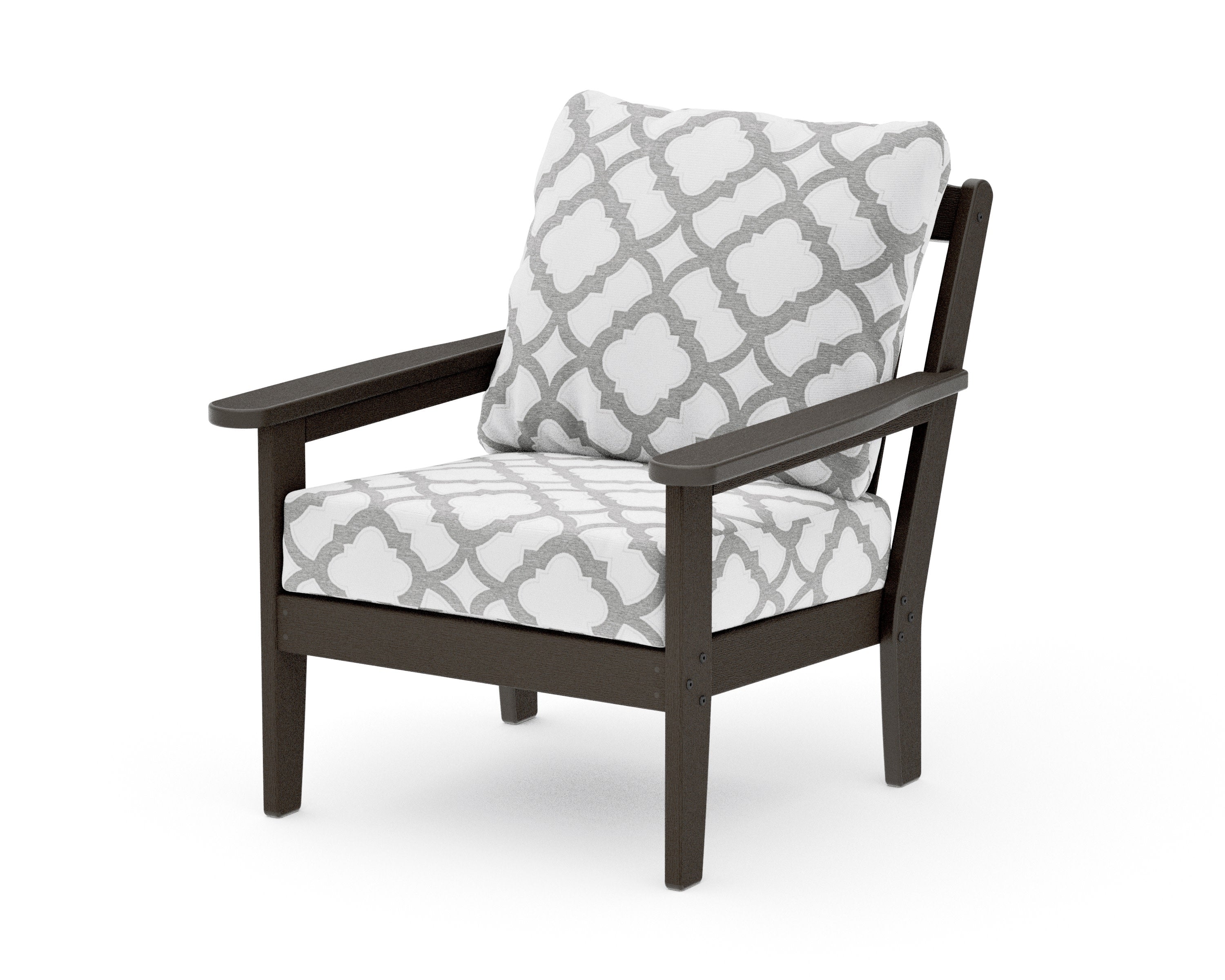 Cottage Deep Seating Chair in Vintage Coffee / Trellis Grey Mist