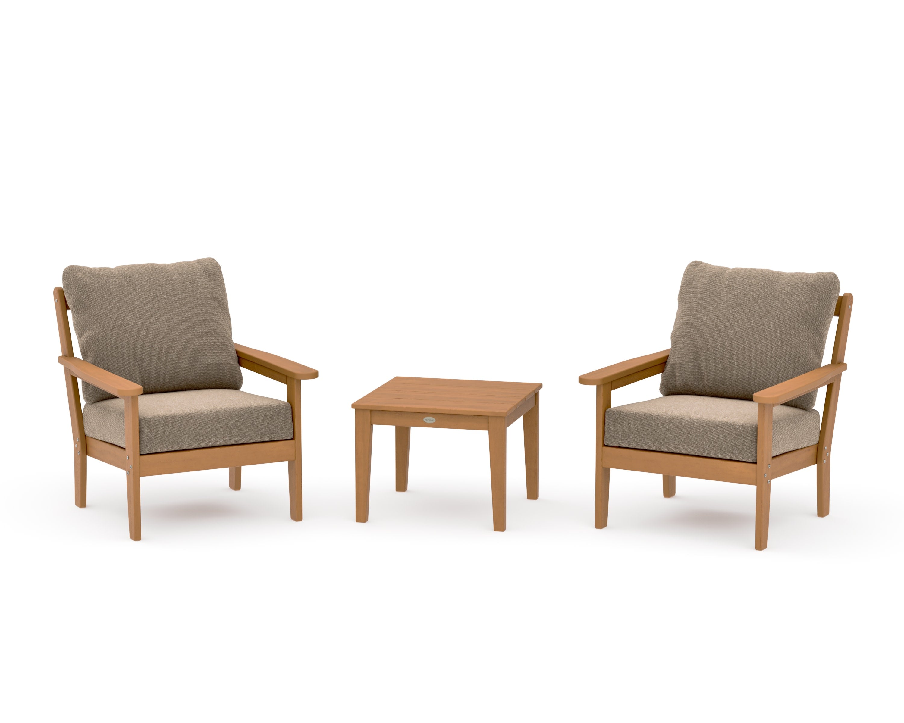 Cottage 3-Piece Deep Seating Set in Natural / Spiced Burlap