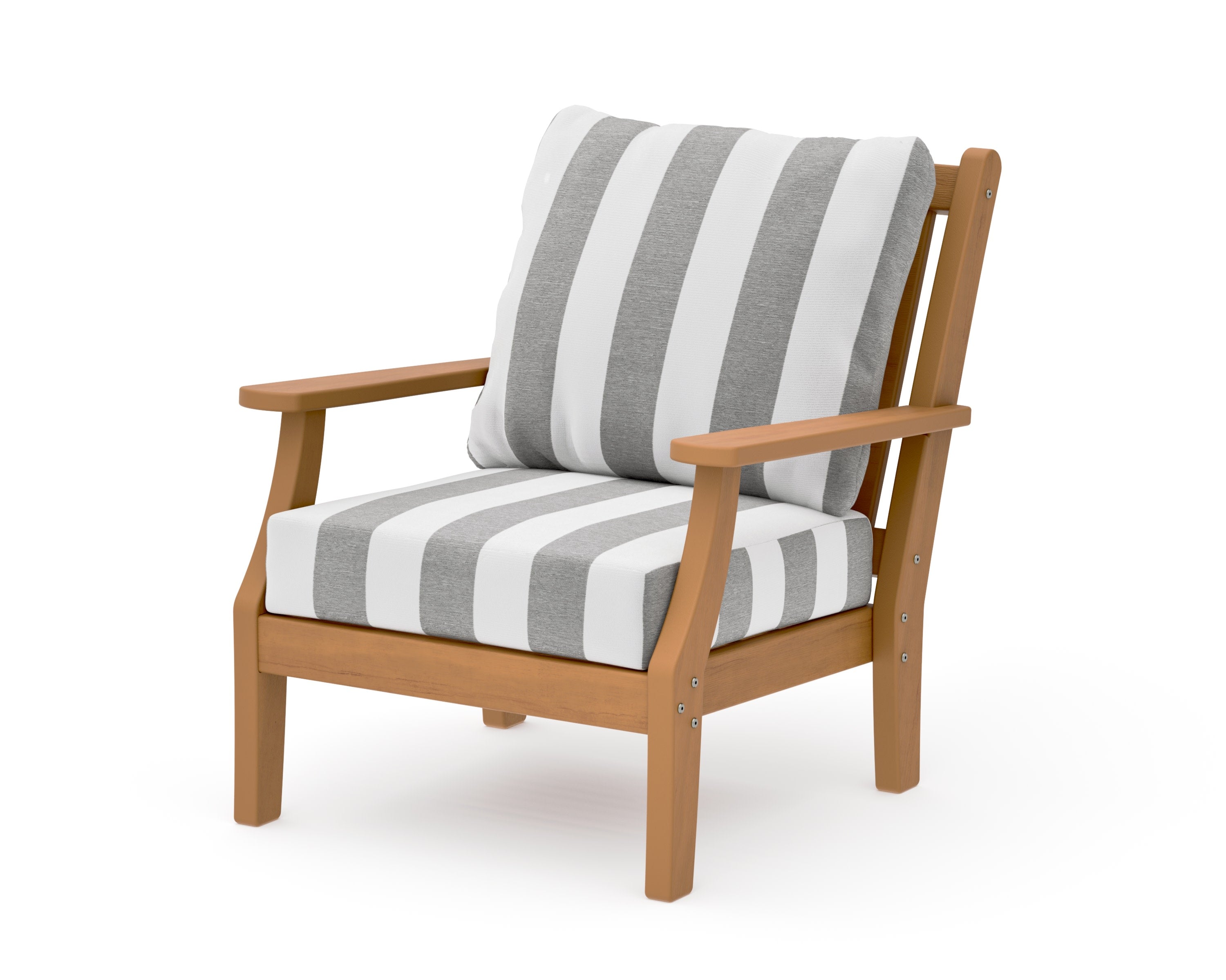 Wovendale Deep Seating Chair in Natural / Cabana Stripe Grey Mist
