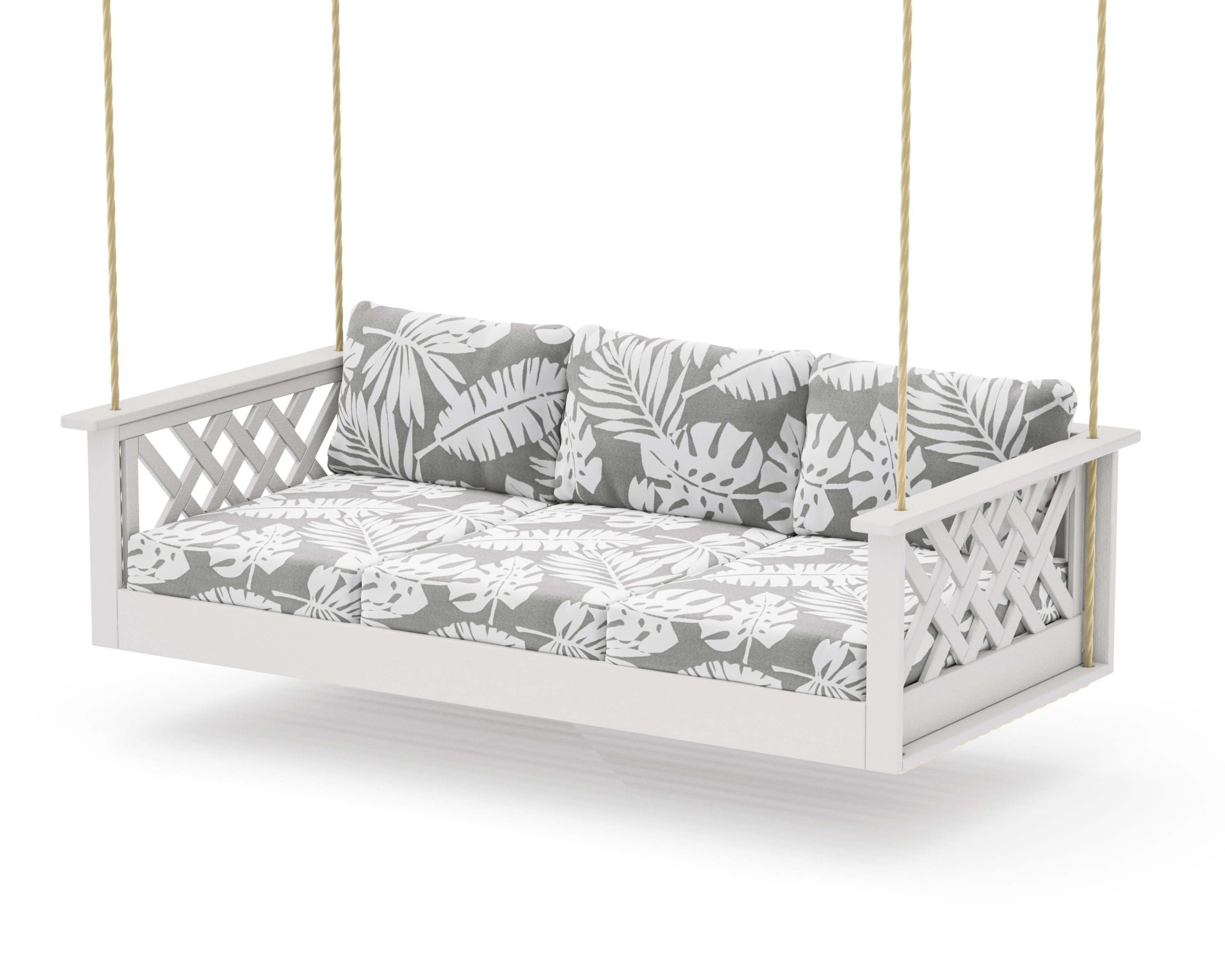 Wovendale Daybed Swing in Vintage White / Leaf Grey Mist