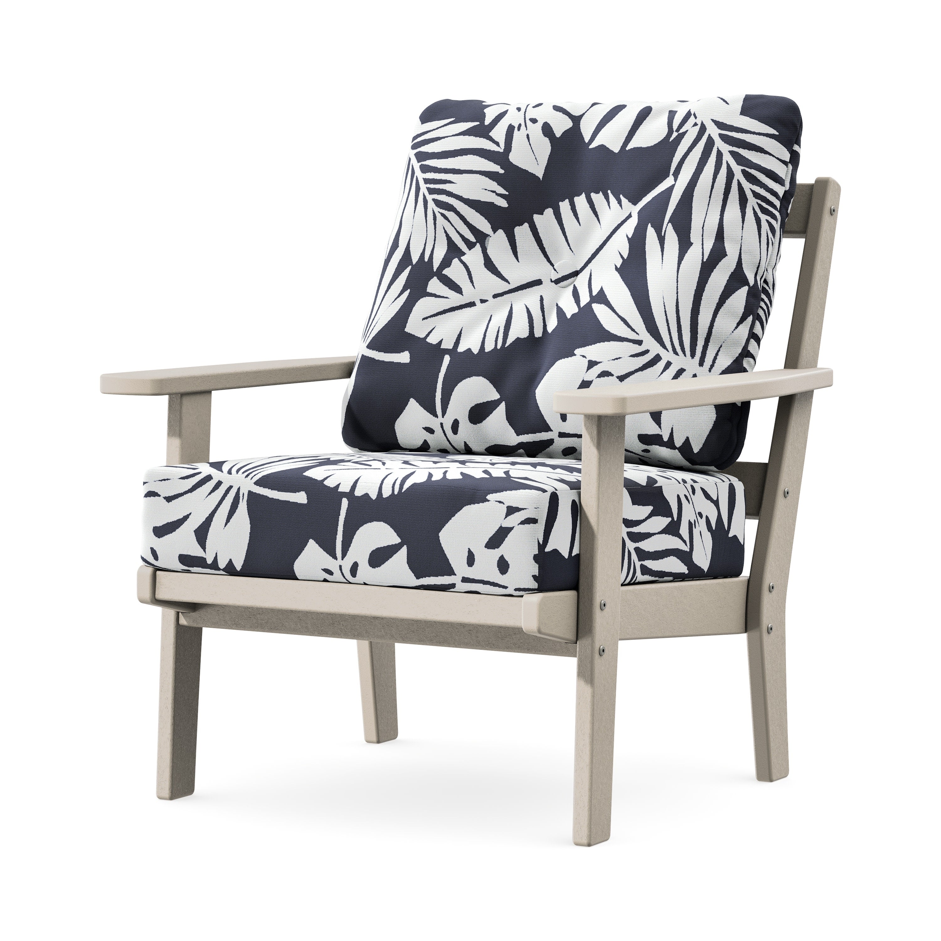 Prairie Deep Seating Chair in Sand / Leaf Navy