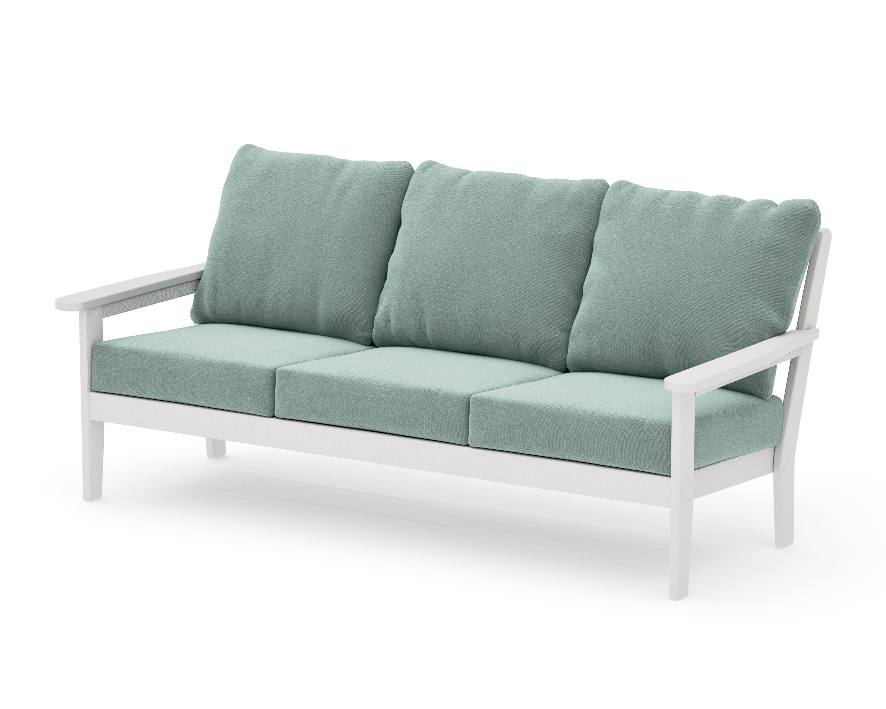 Cottage Deep Seating Sofa in Vintage White / Glacier Spa