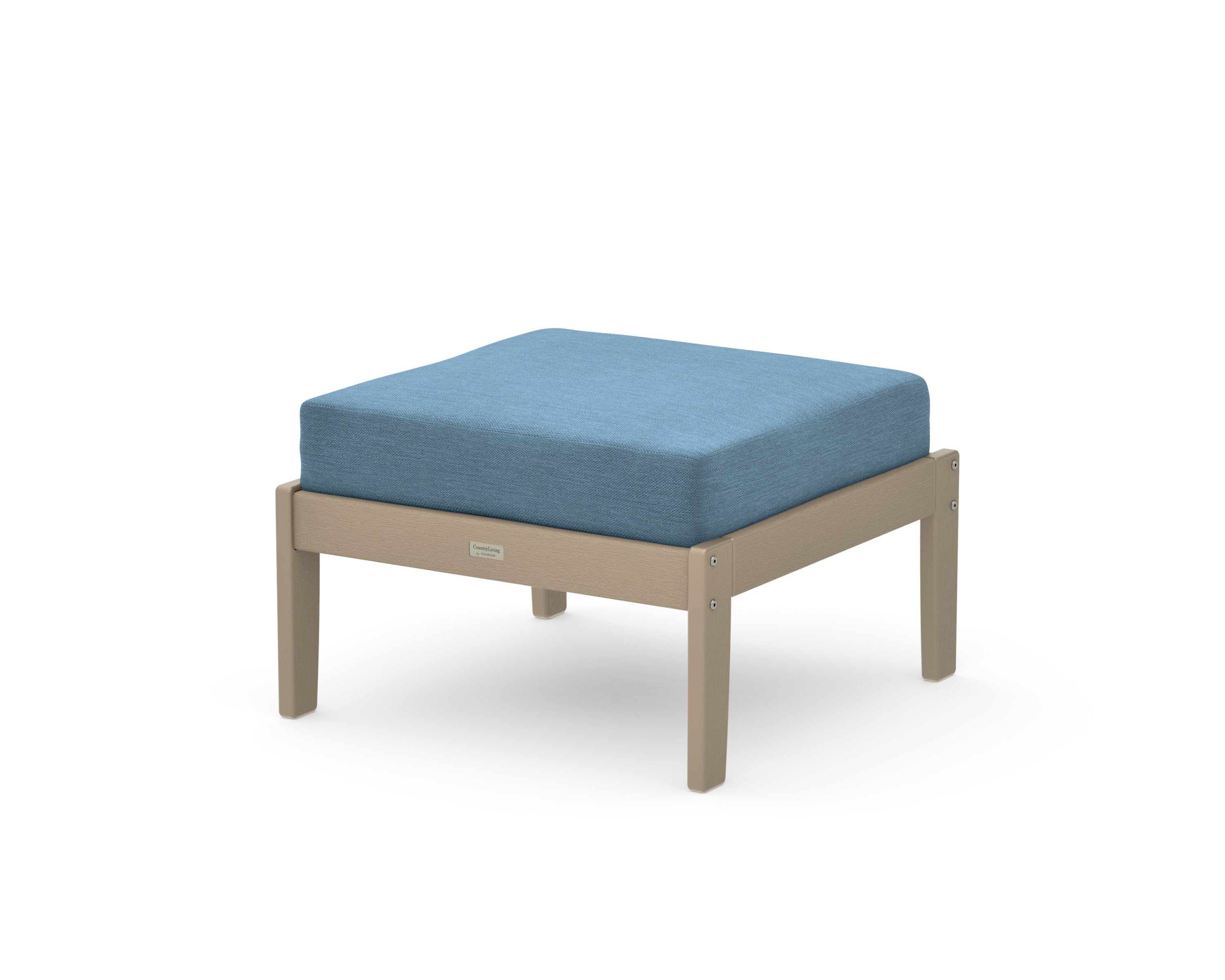 Cottage Deep Seating Ottoman in Vintage Sahara / Sky Blue