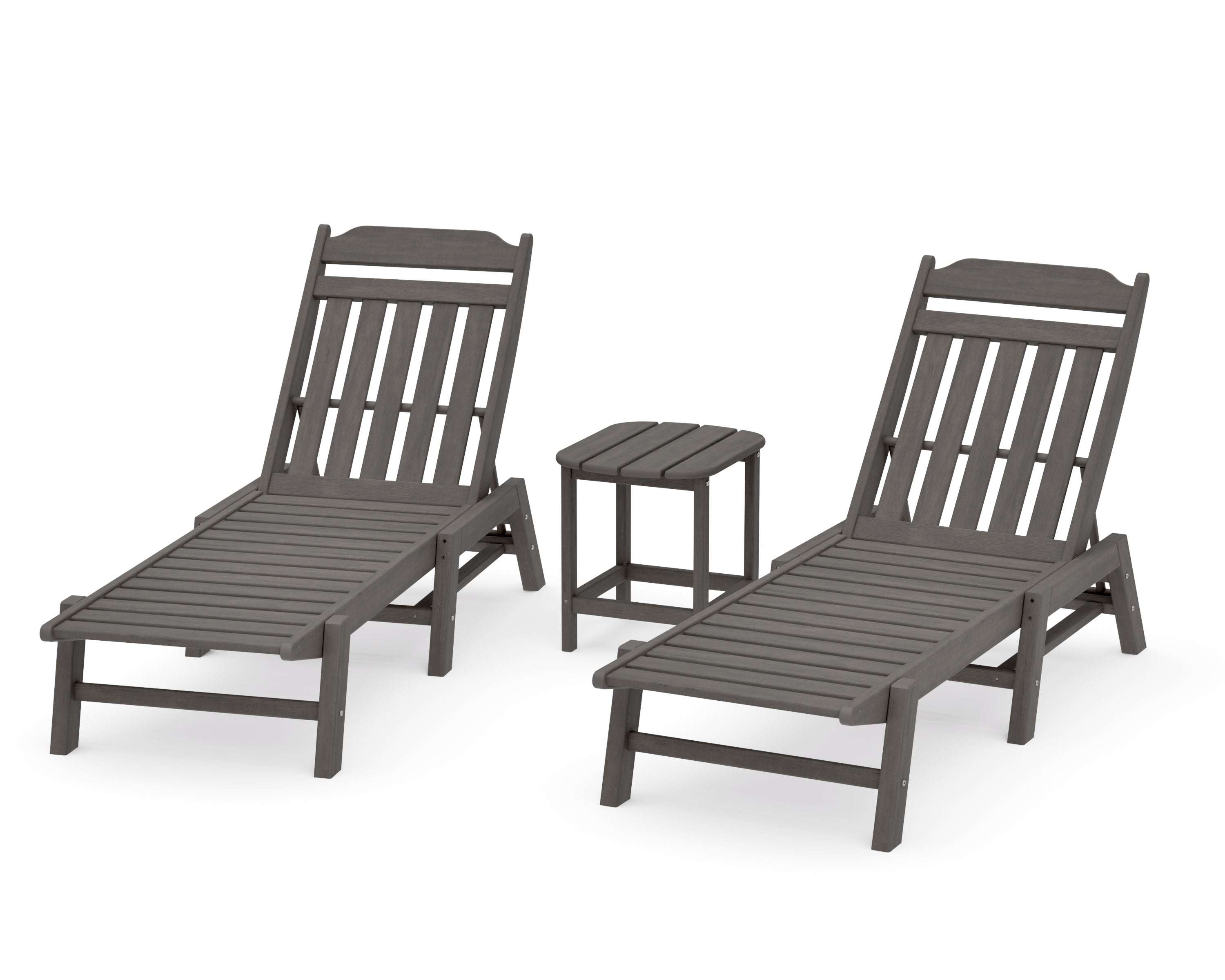 Cottage 3-Piece Chaise Set in Driftwood