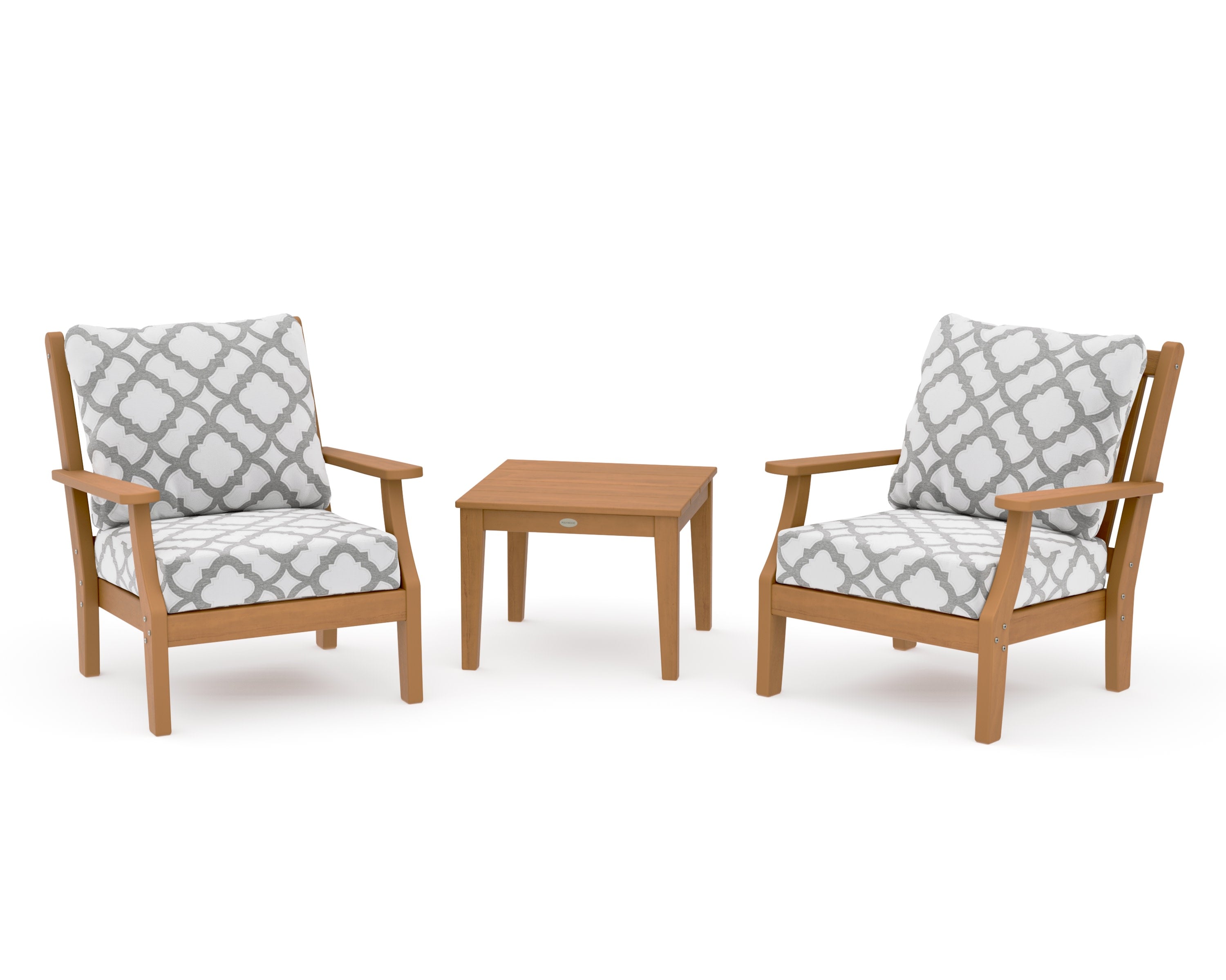 Wovendale 3-Piece Deep Seating Set in Natural / Trellis Grey Mist