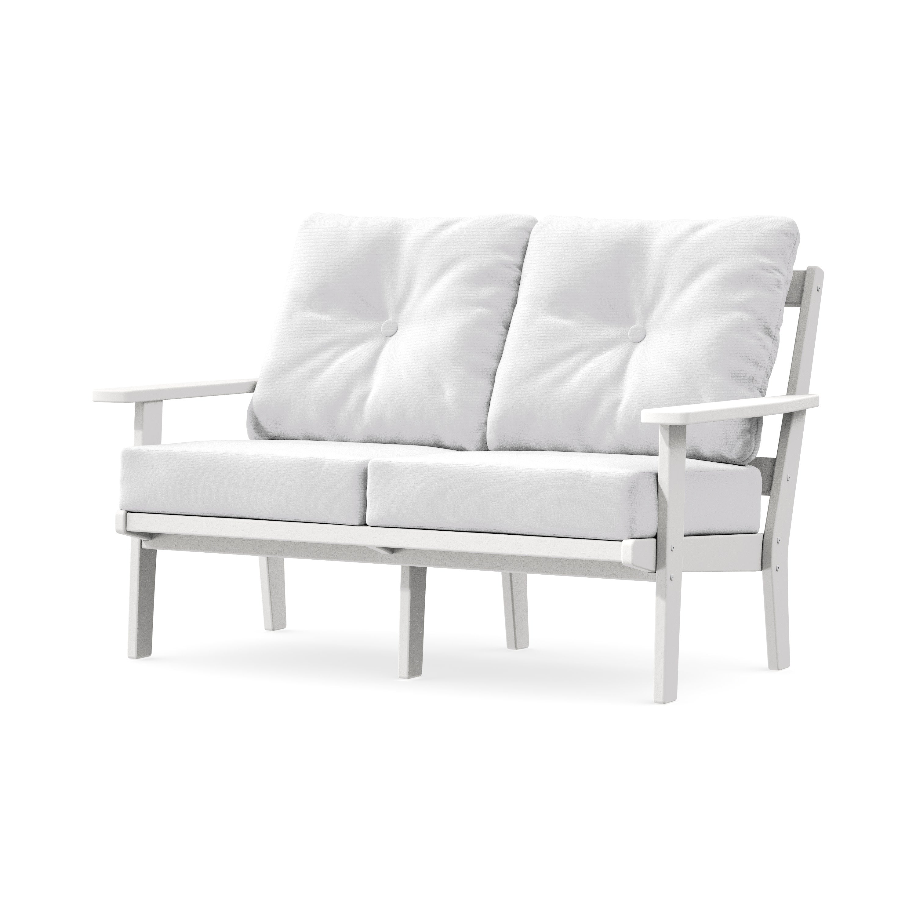 Prairie Deep SeatingLoveseat in White / Natural