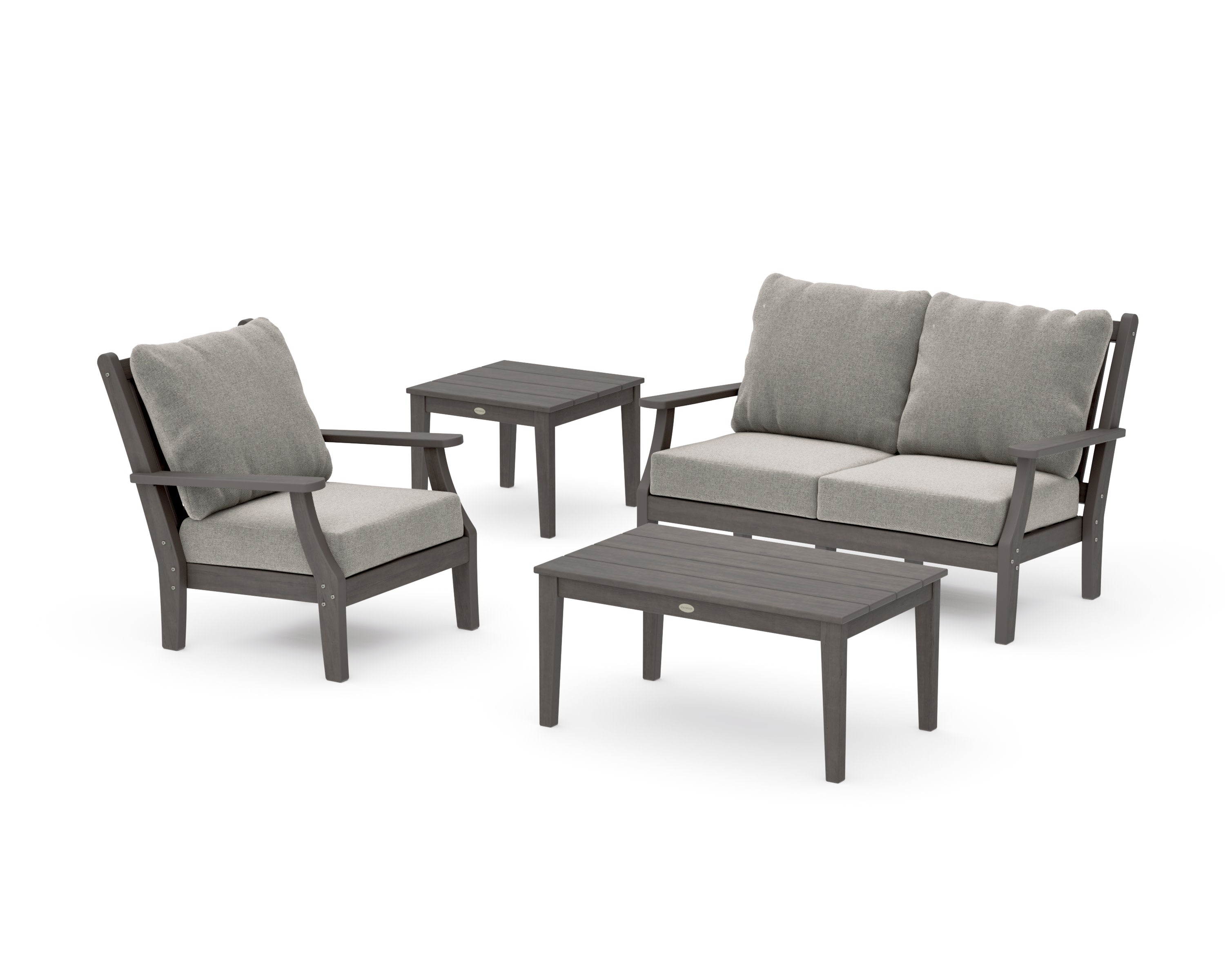 Wovendale 4-Piece Deep Seating Set in Driftwood / Weathered Tweed