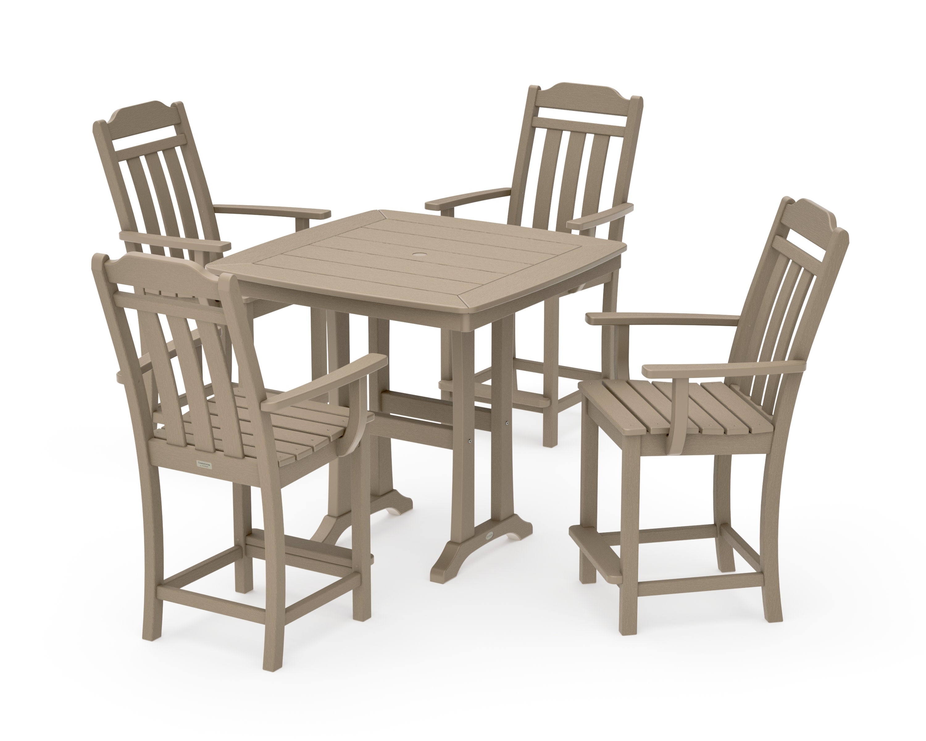 Cottage 5-Piece Counter Set with Trestle Legs in Vintage Sahara