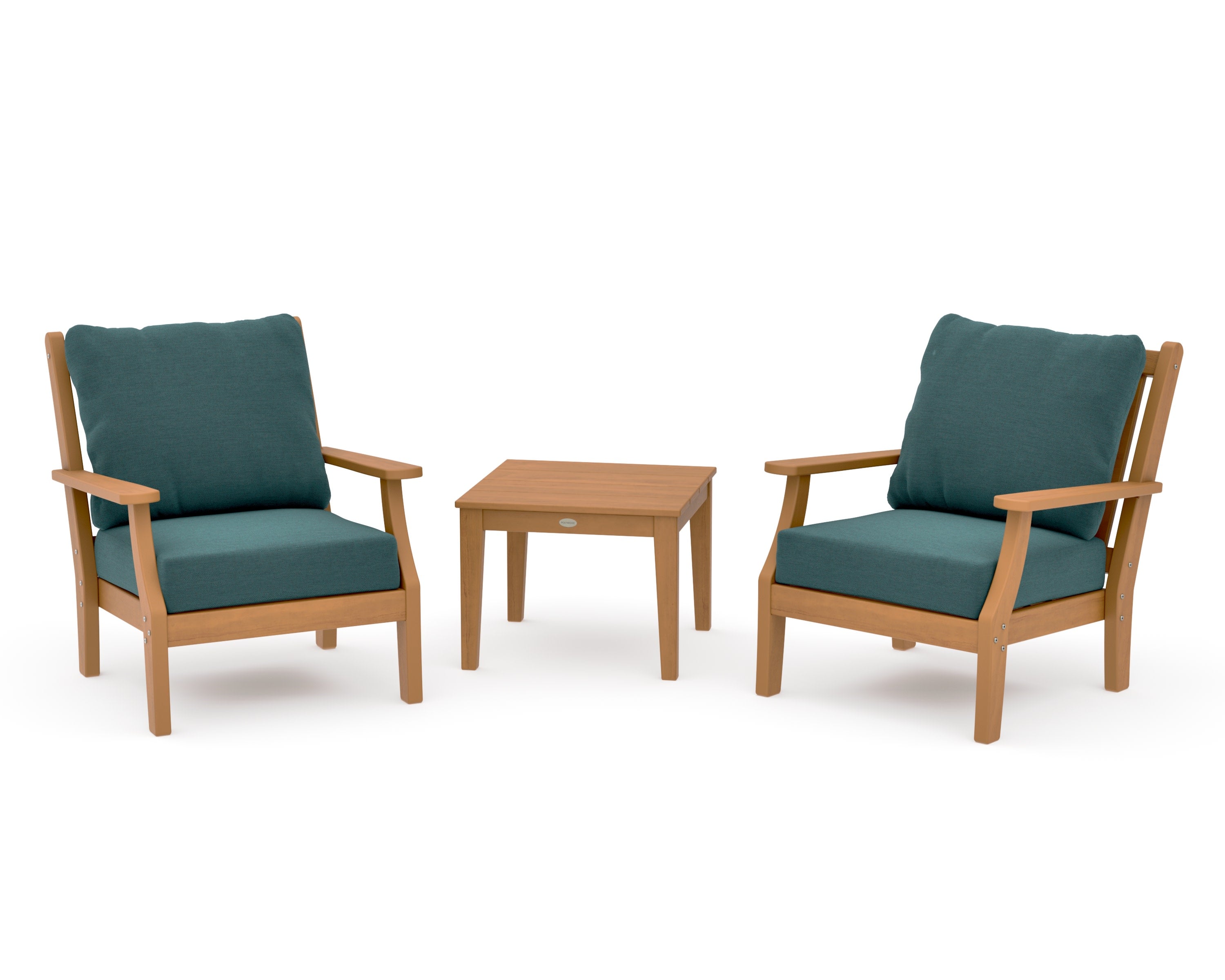 Wovendale 3-Piece Deep Seating Set in Natural / Ocean Teal