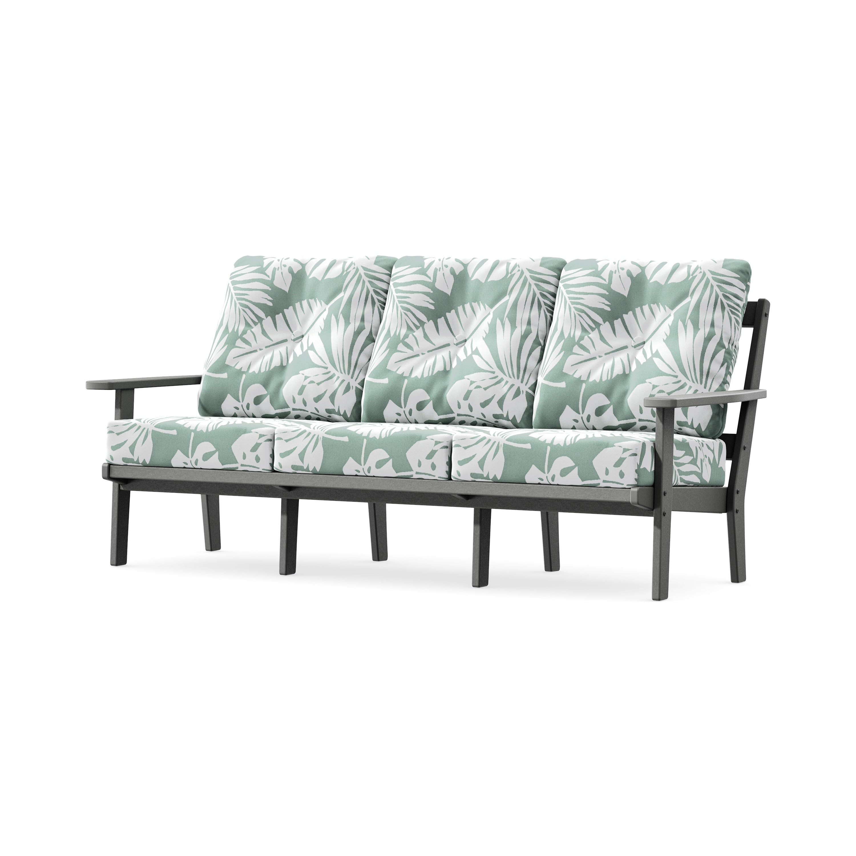 PrairieDeep Seating Sofa in Slate Grey / Leaf Glacier Spa