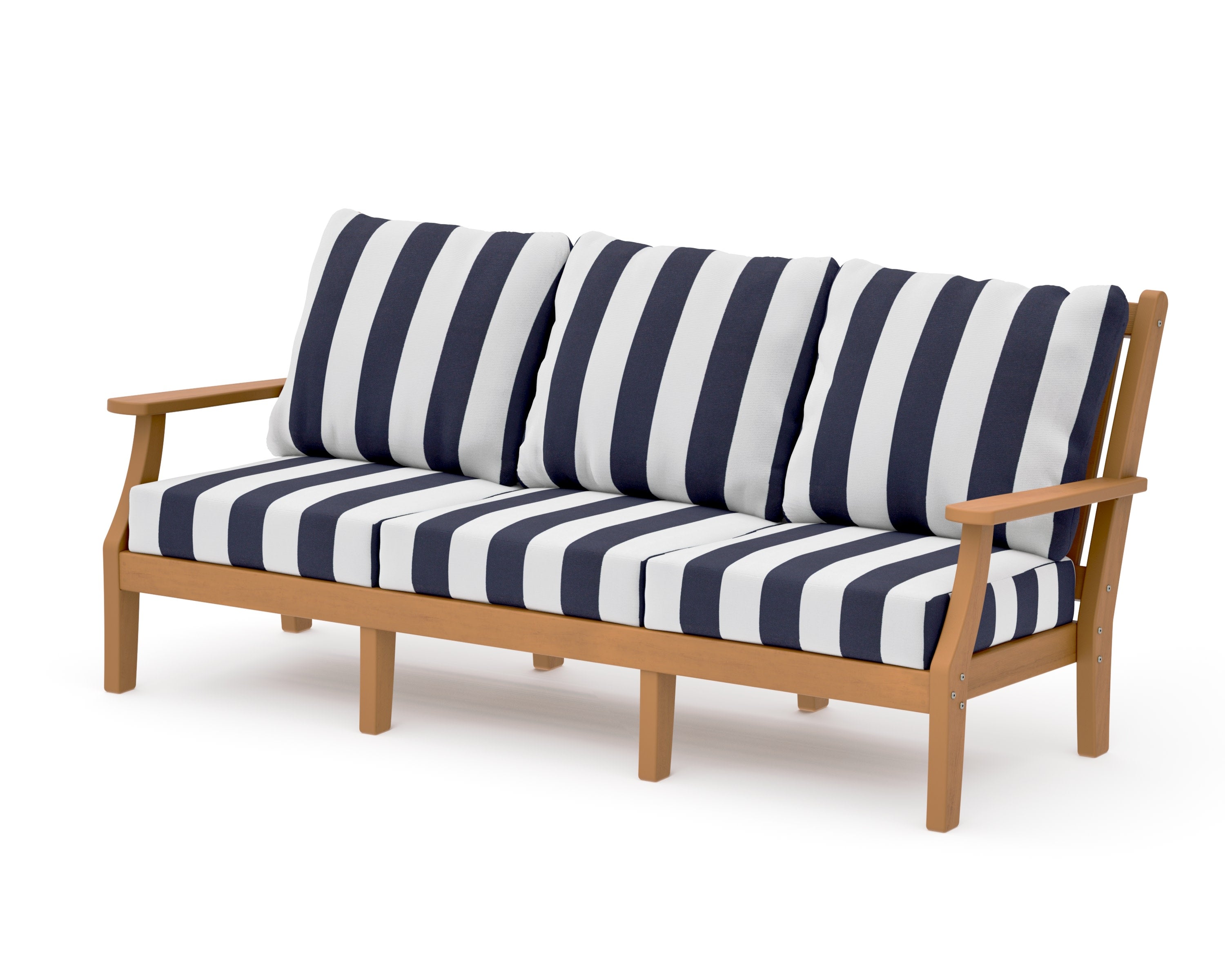 Wovendale Deep Seating Sofa in Natural / Cabana Stripe Navy