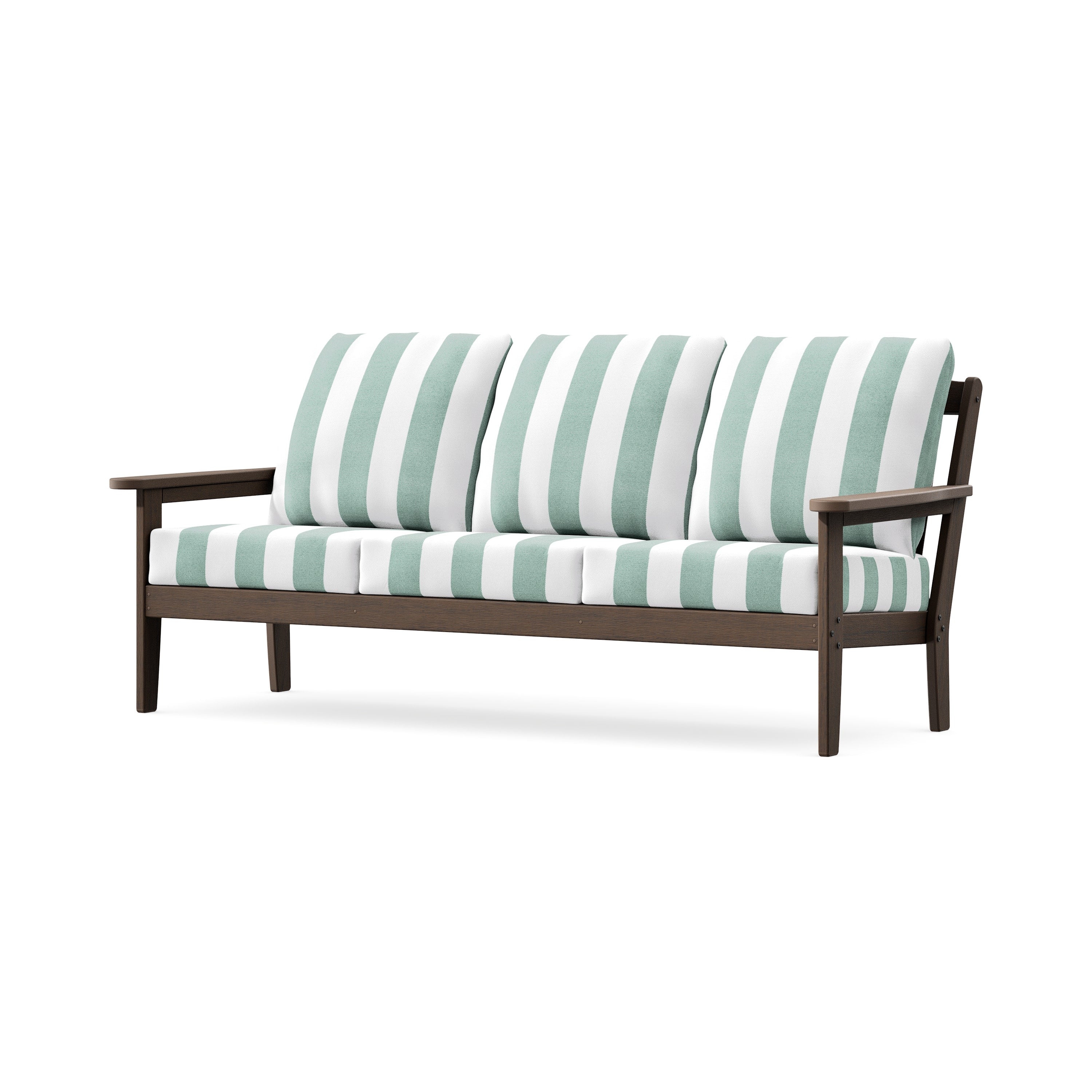 Cottage Deep Seating Sofa in Kona / Cabana Stripe Glacier Spa
