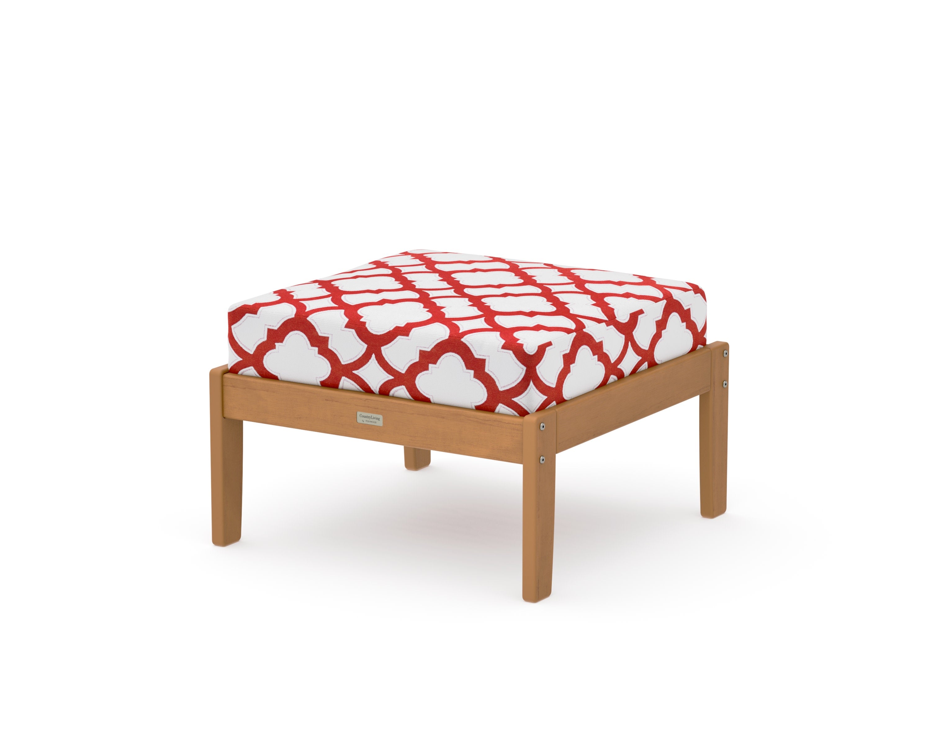 Cottage Deep Seating Ottoman in Natural / Trellis Crimson