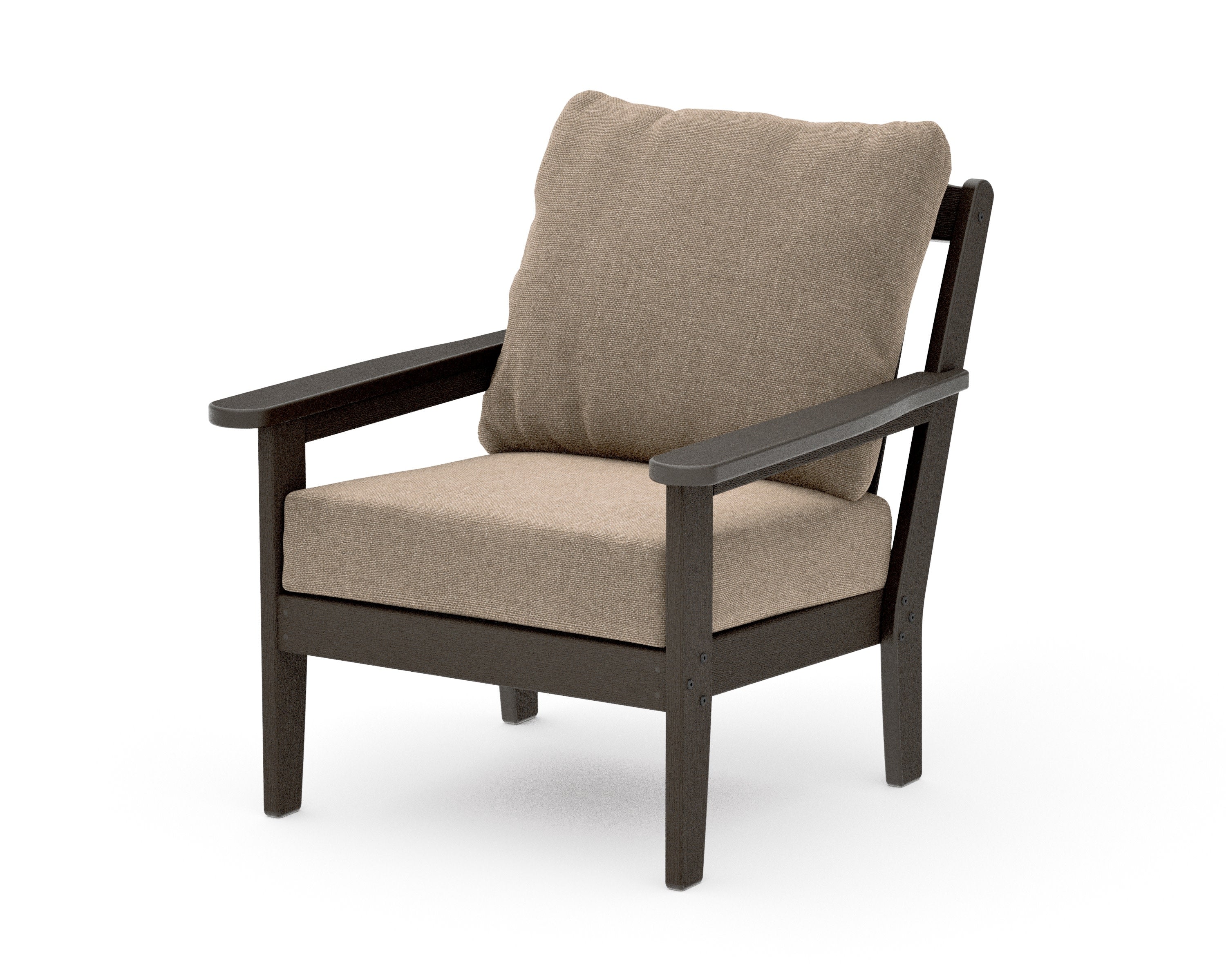 Cottage Deep Seating Chair in Vintage Coffee / Spiced Burlap