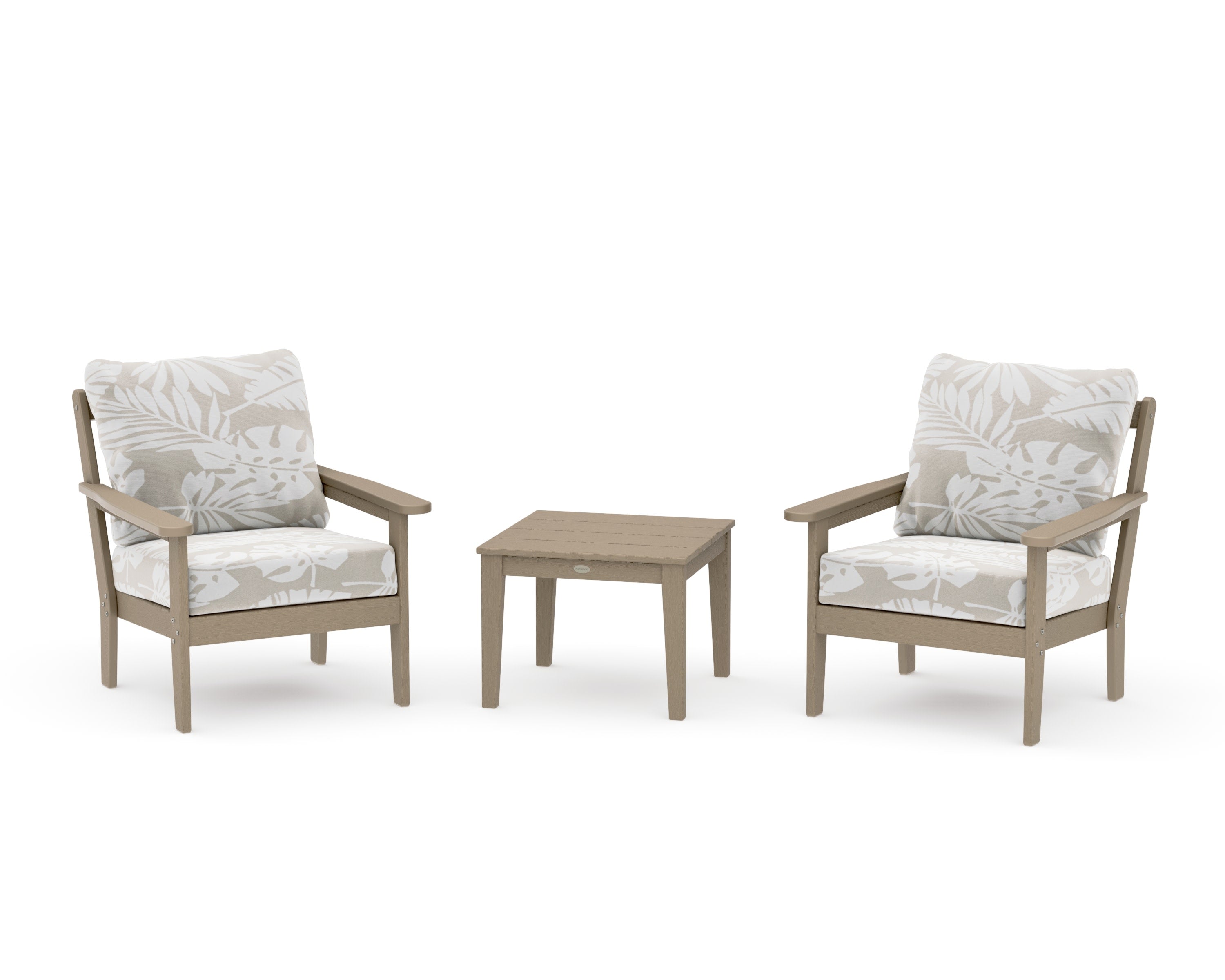 Cottage 3-Piece Deep Seating Set in Vintage Sahara / Leaf Dune Burlap