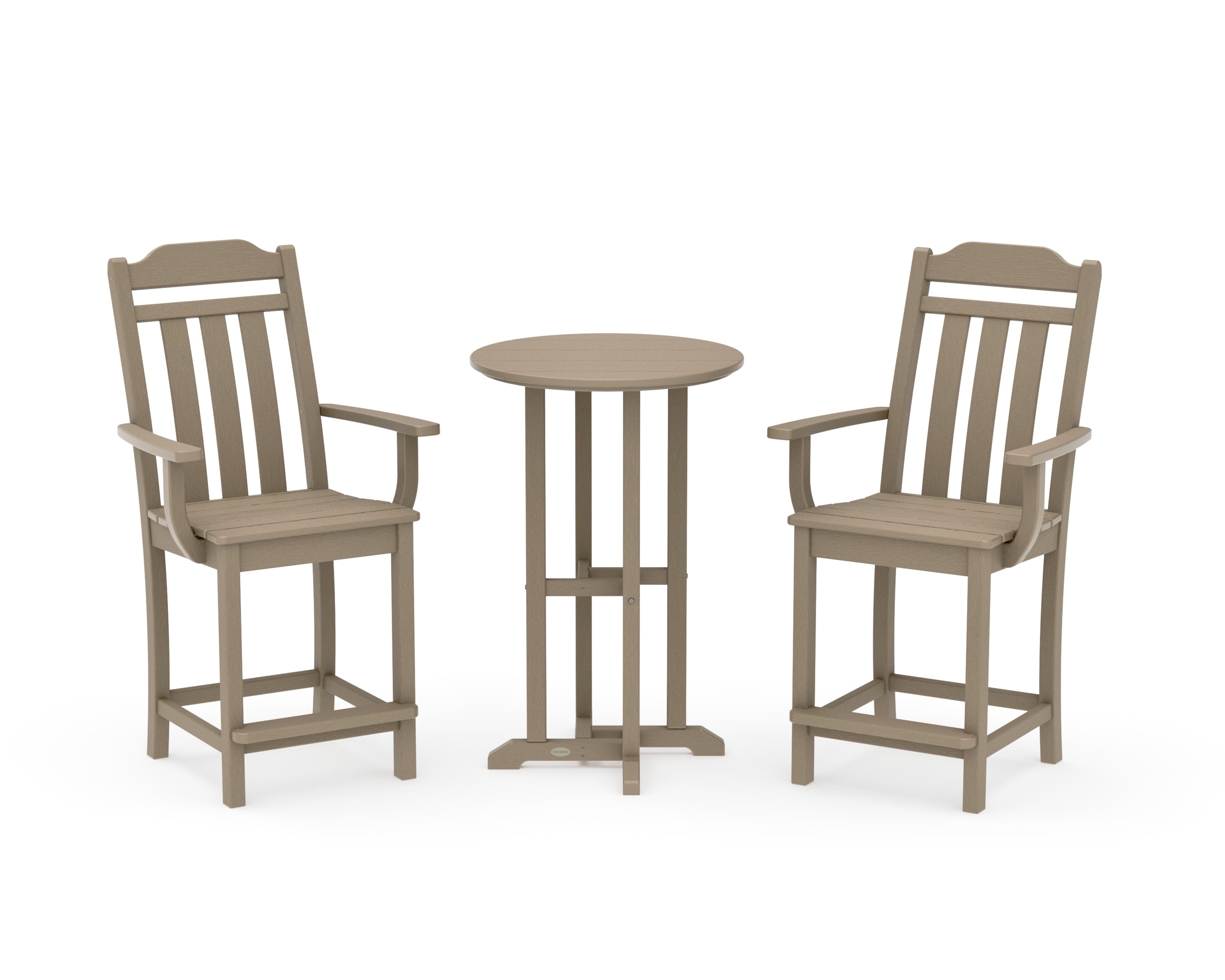 Cottage 3-Piece Farmhouse Bistro Counter Set in Vintage Sahara