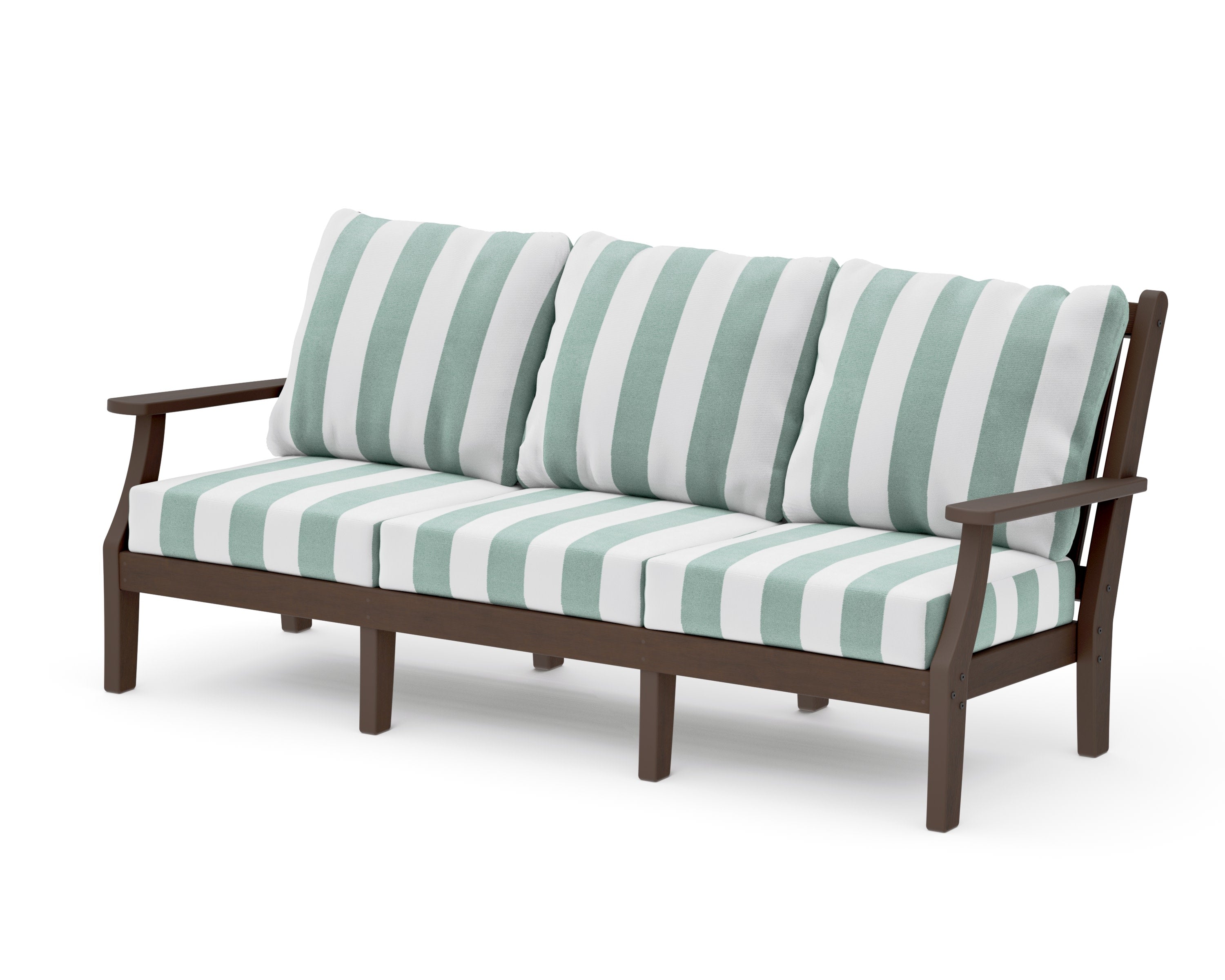 Wovendale Deep Seating Sofa in Kona / Cabana Stripe Glacier Spa