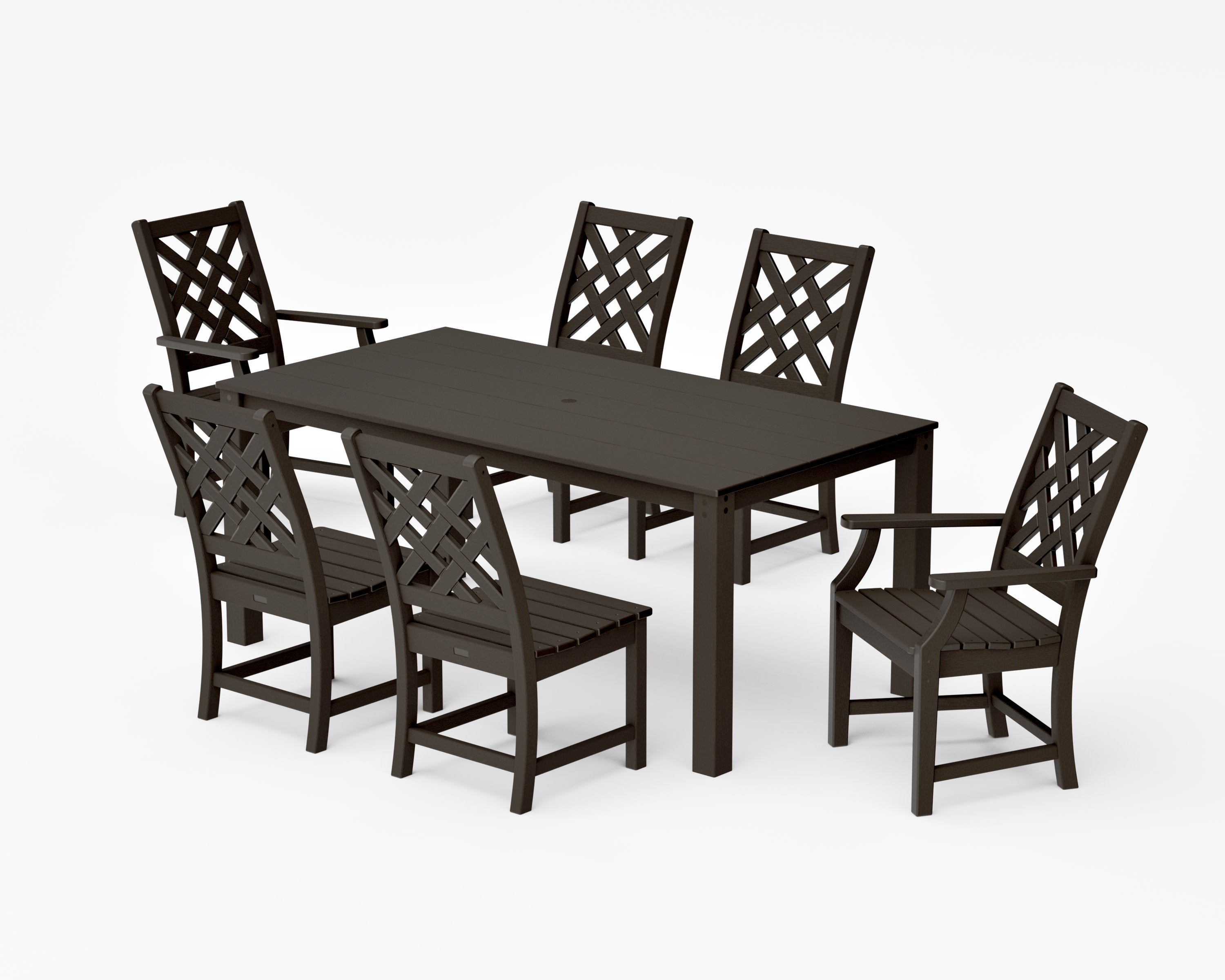Wovendale 7-Piece Parsons Dining Set in Vintage Coffee