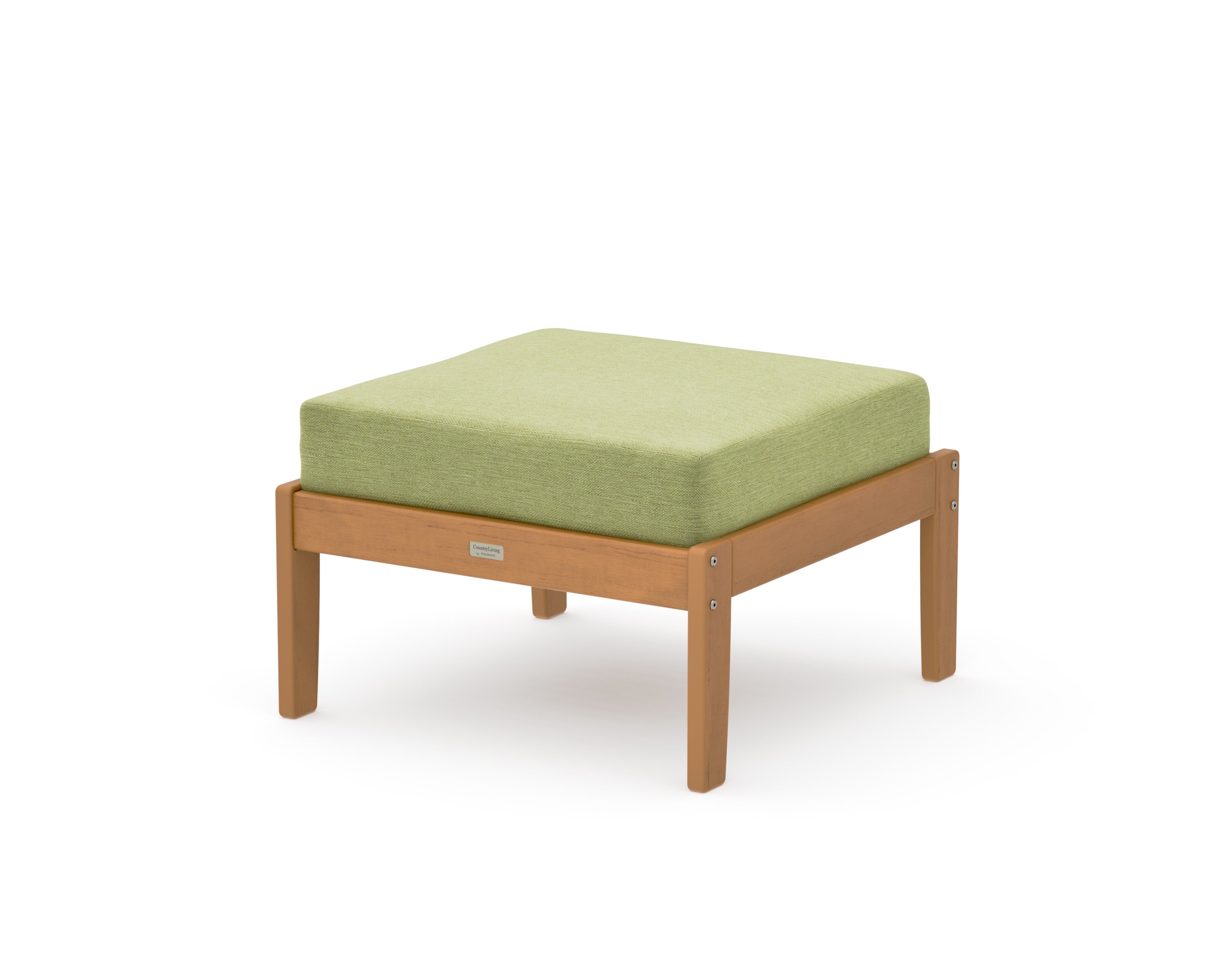 Cottage Deep Seating Ottoman in Natural / Chartreuse Boucle