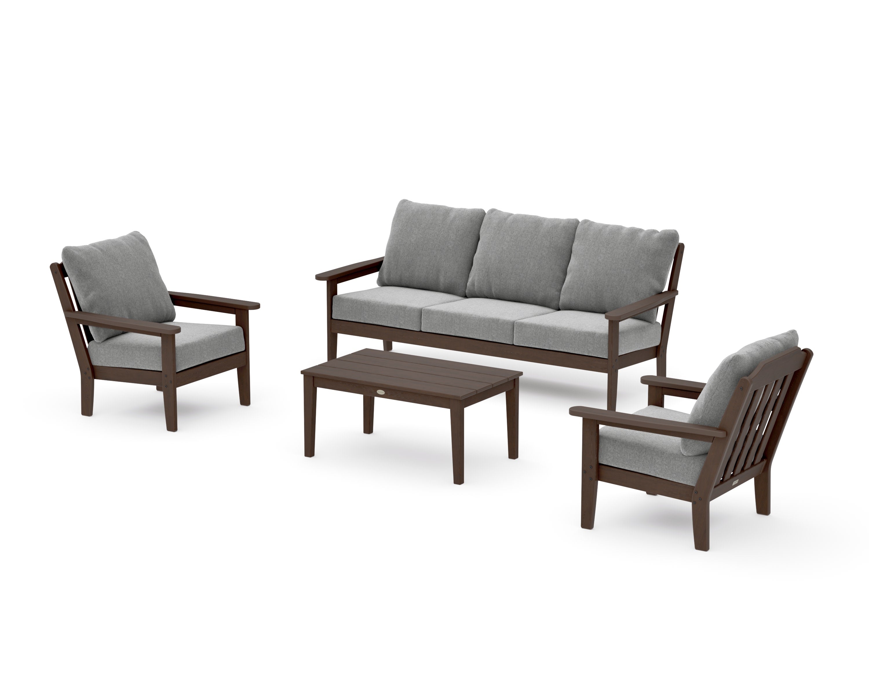 Cottage 4-Piece Deep Seating Set with Sofa in Kona / Grey Mist