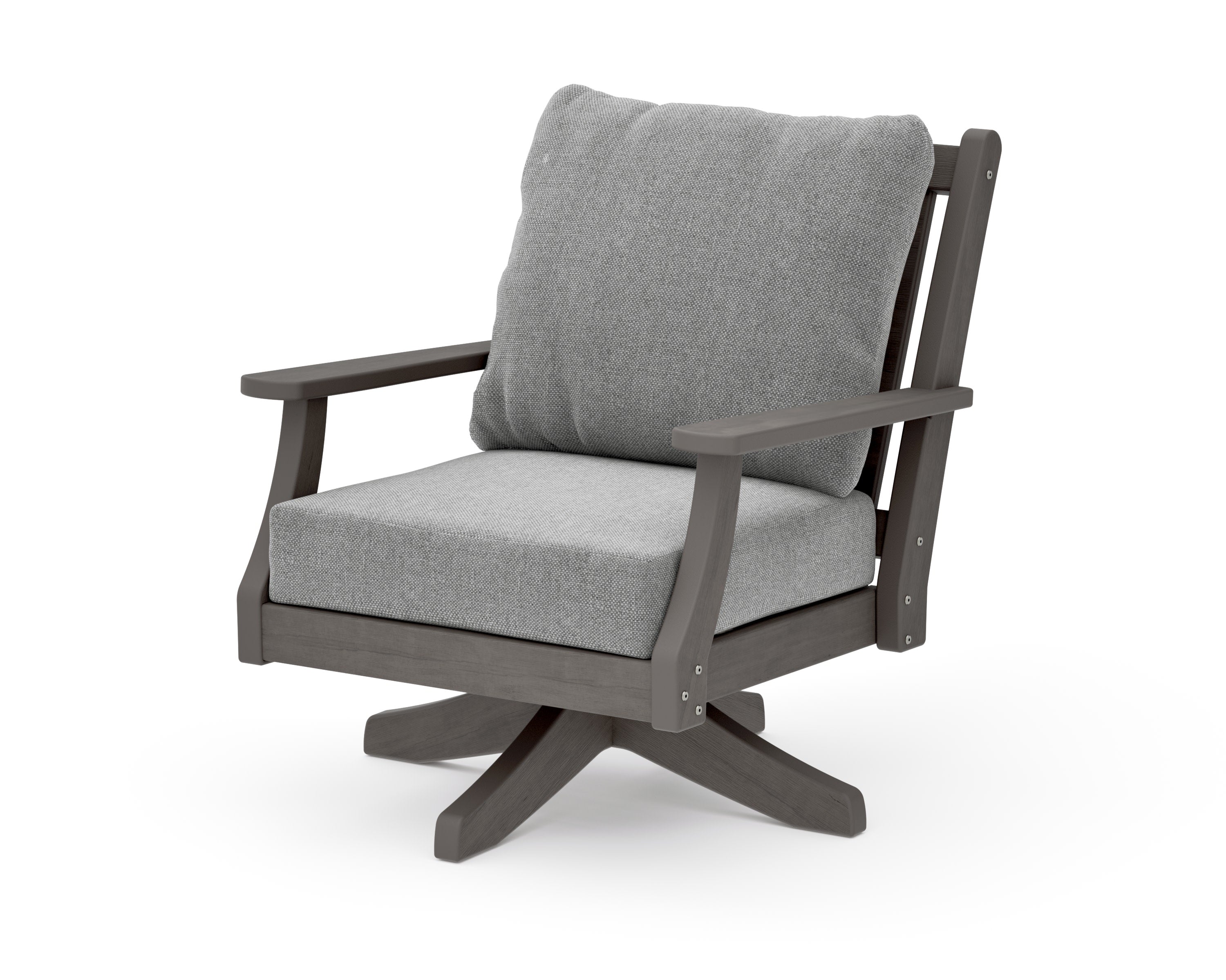 Wovendale Deep Seating Swivel Chair in Driftwood / Grey Mist