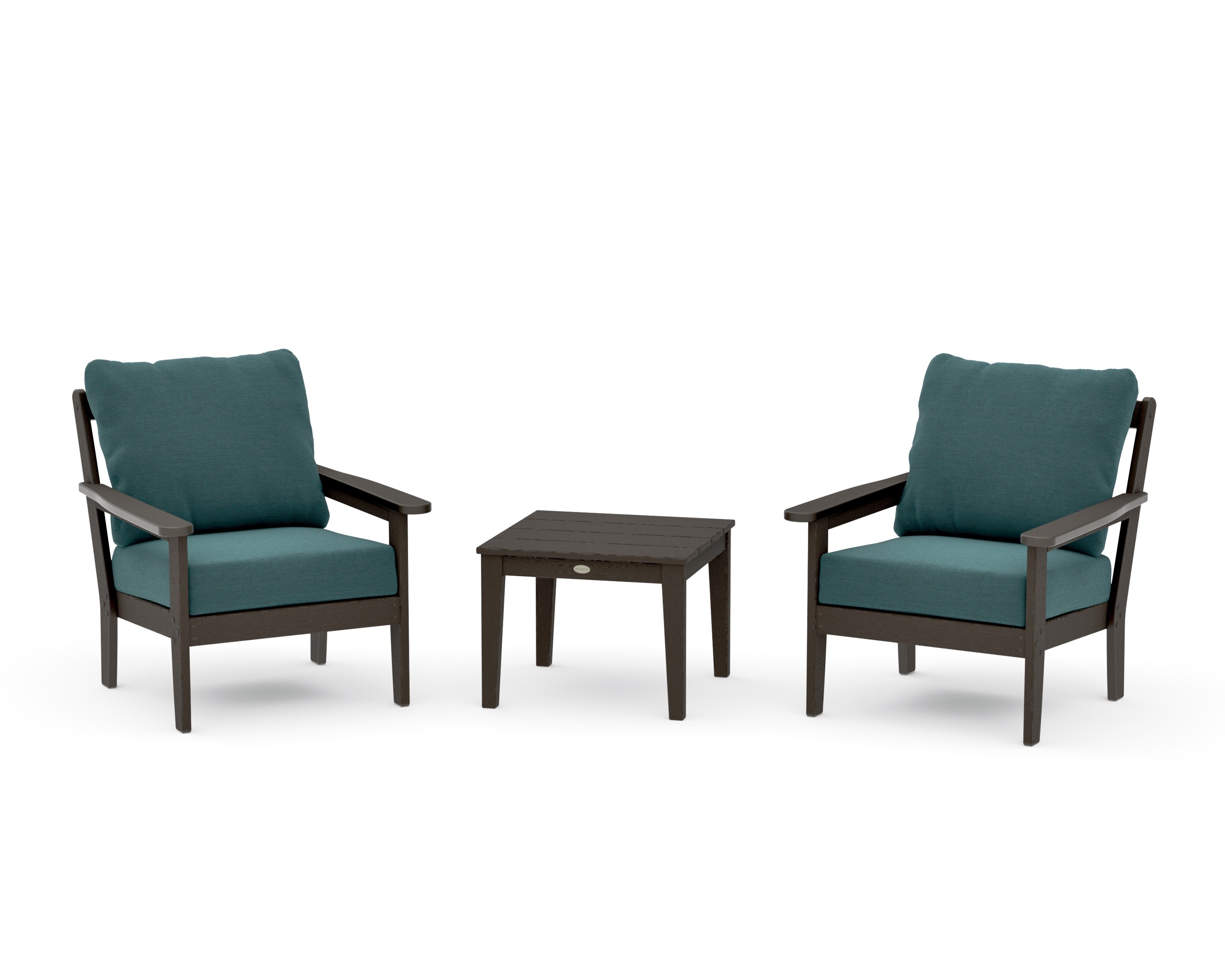Cottage 3-Piece Deep Seating Set in Vintage Coffee / Ocean Teal