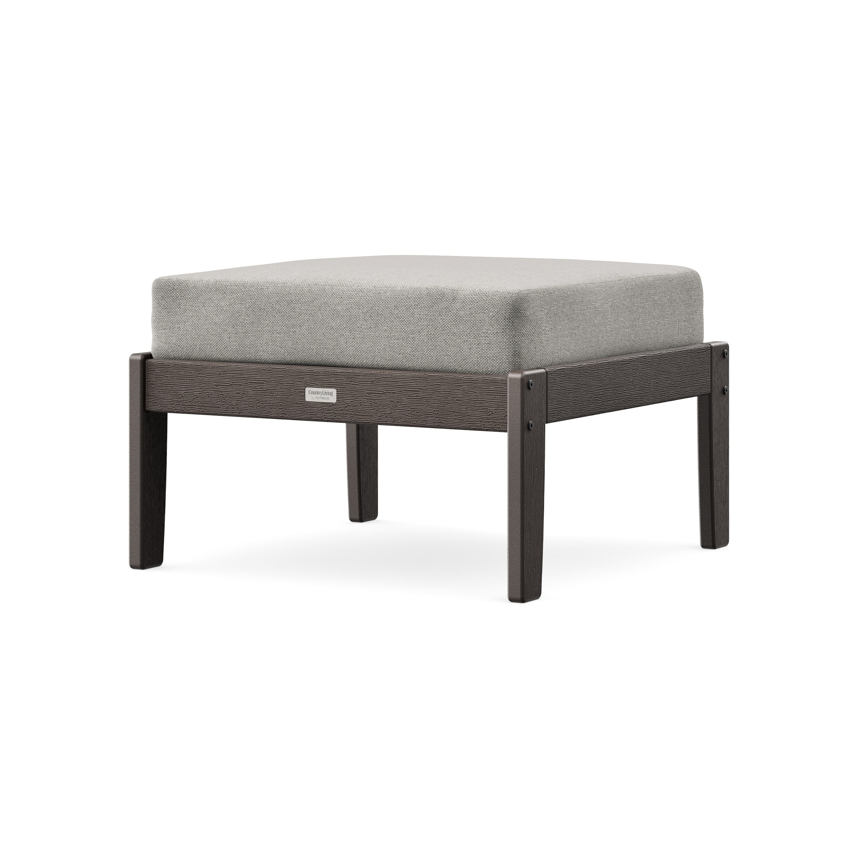 Cottage Deep Seating Ottoman in Vintage Coffee / Weathered Tweed