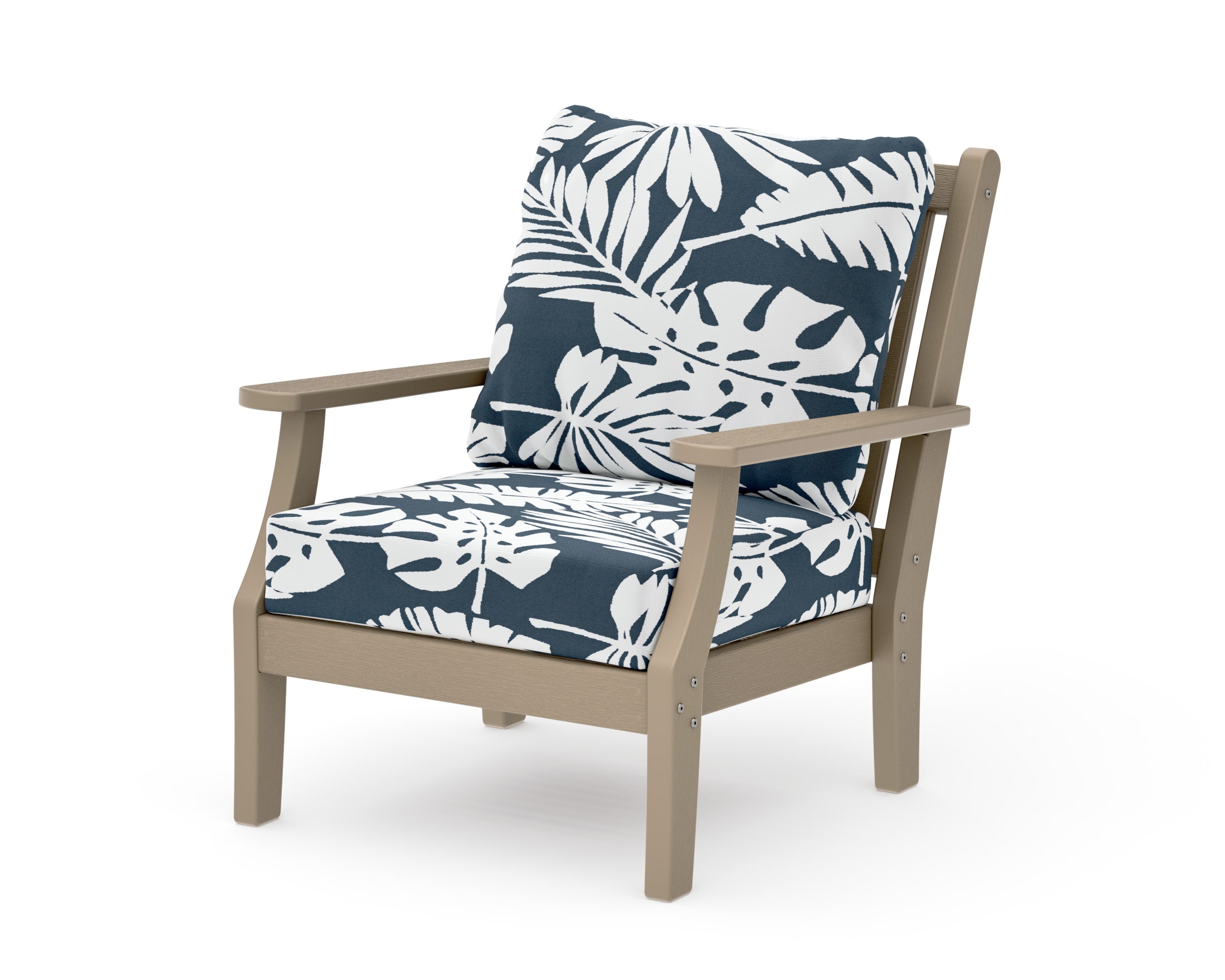 Wovendale Deep Seating Chair in Vintage Sahara / Leaf Marine Indigo