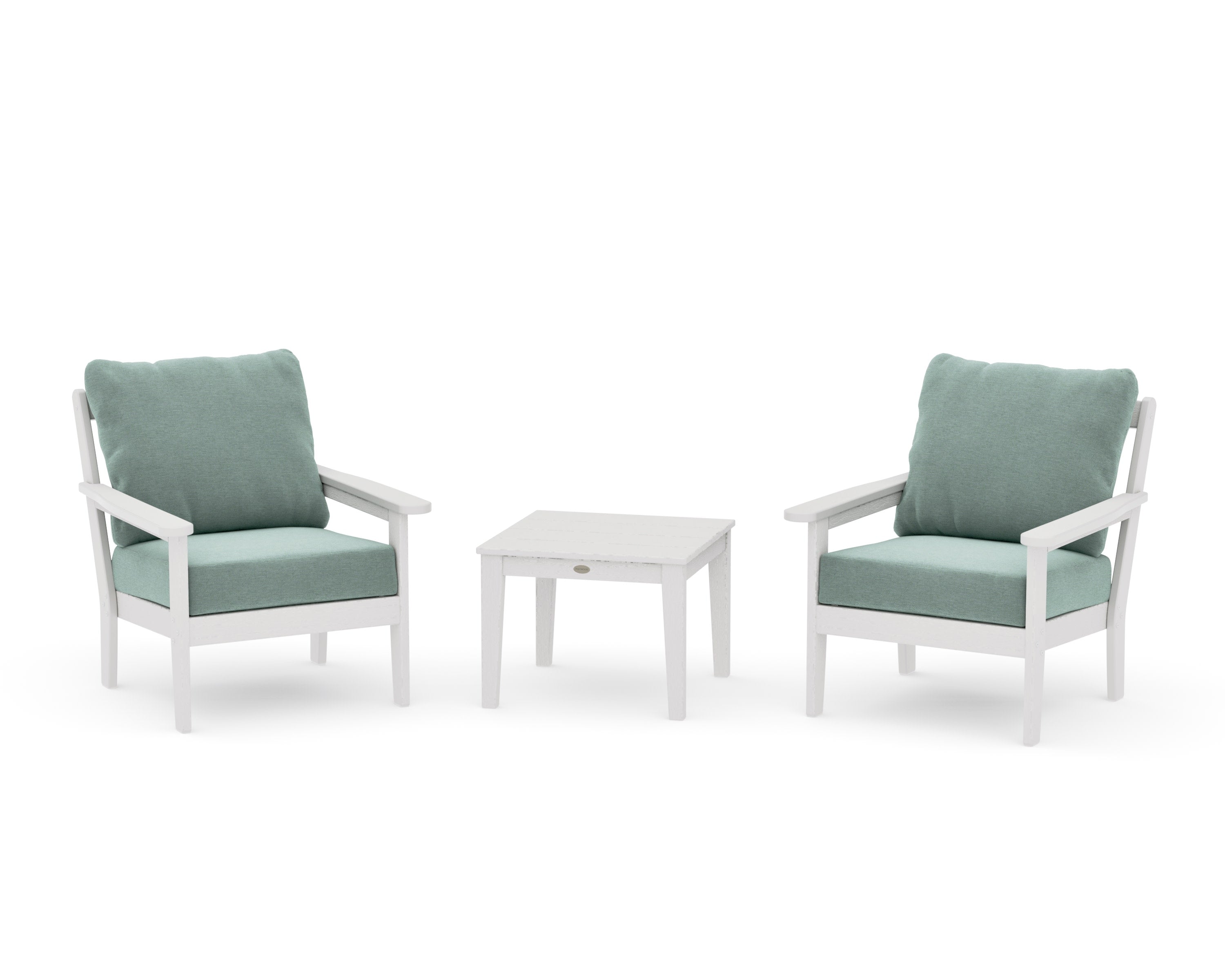 Cottage 3-Piece Deep Seating Set in Vintage White / Glacier Spa