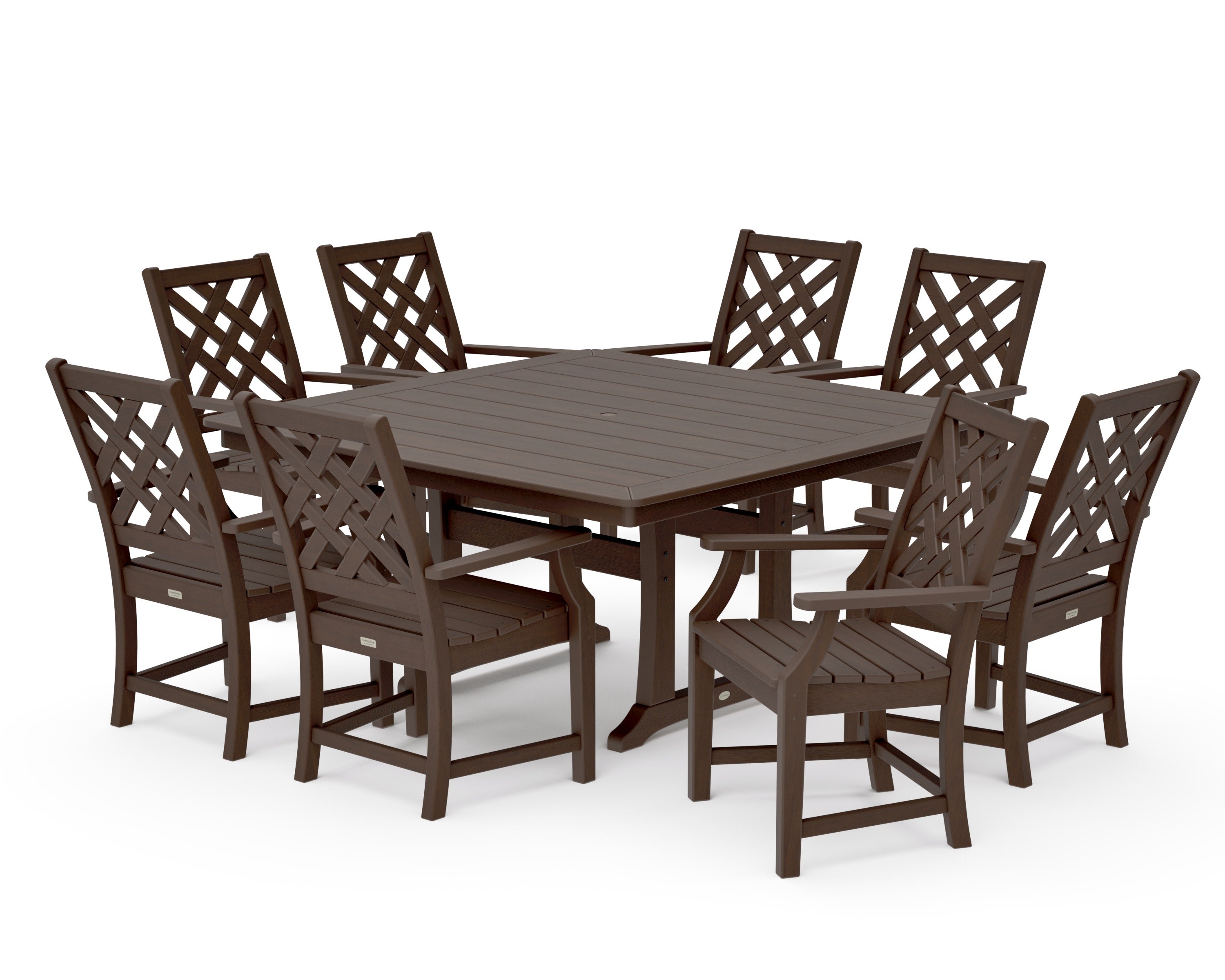 Wovendale 9-Piece Square Dining Set with Trestle Legs in Kona