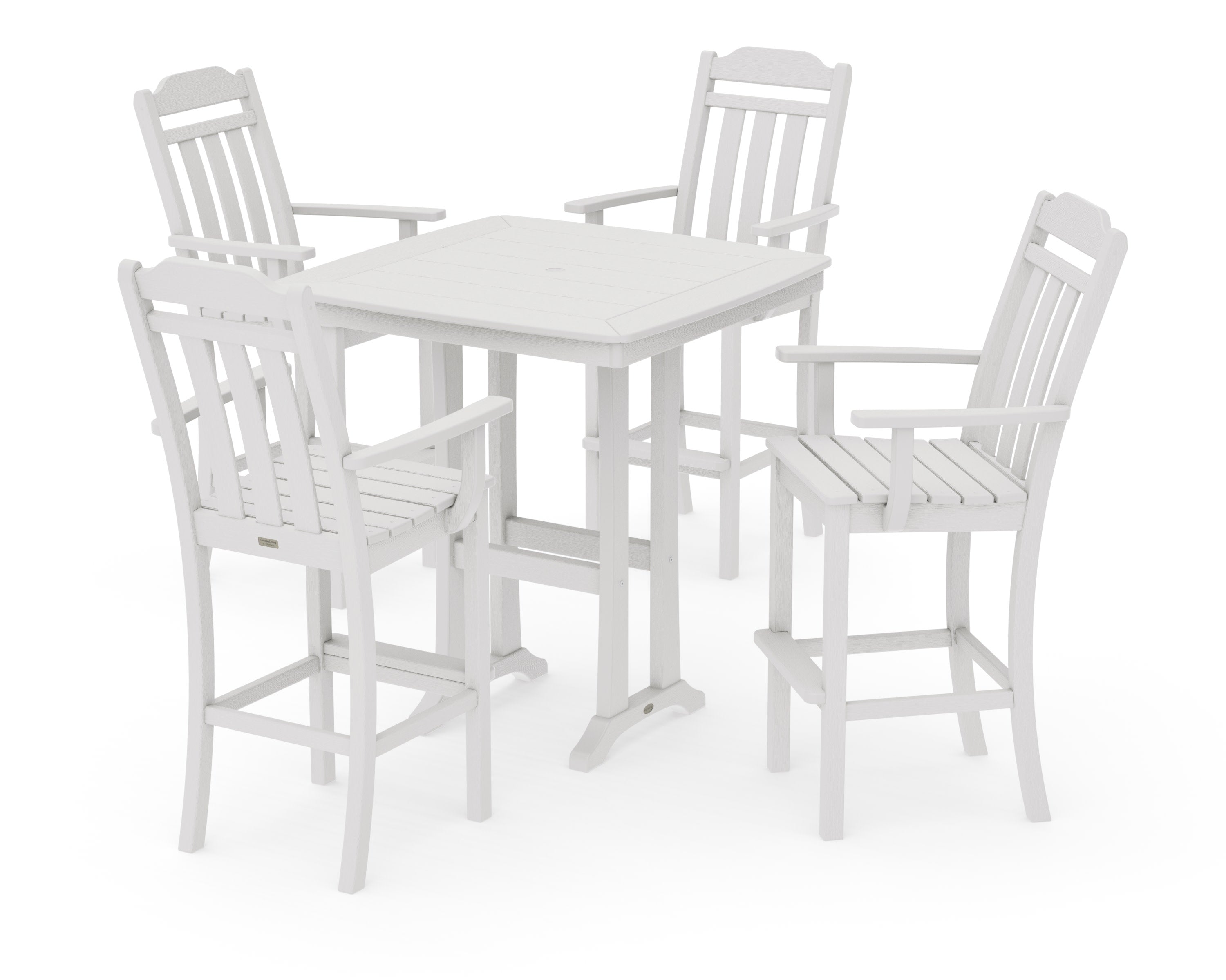 Cottage 5-Piece Bar Set with Trestle Legs in Vintage White