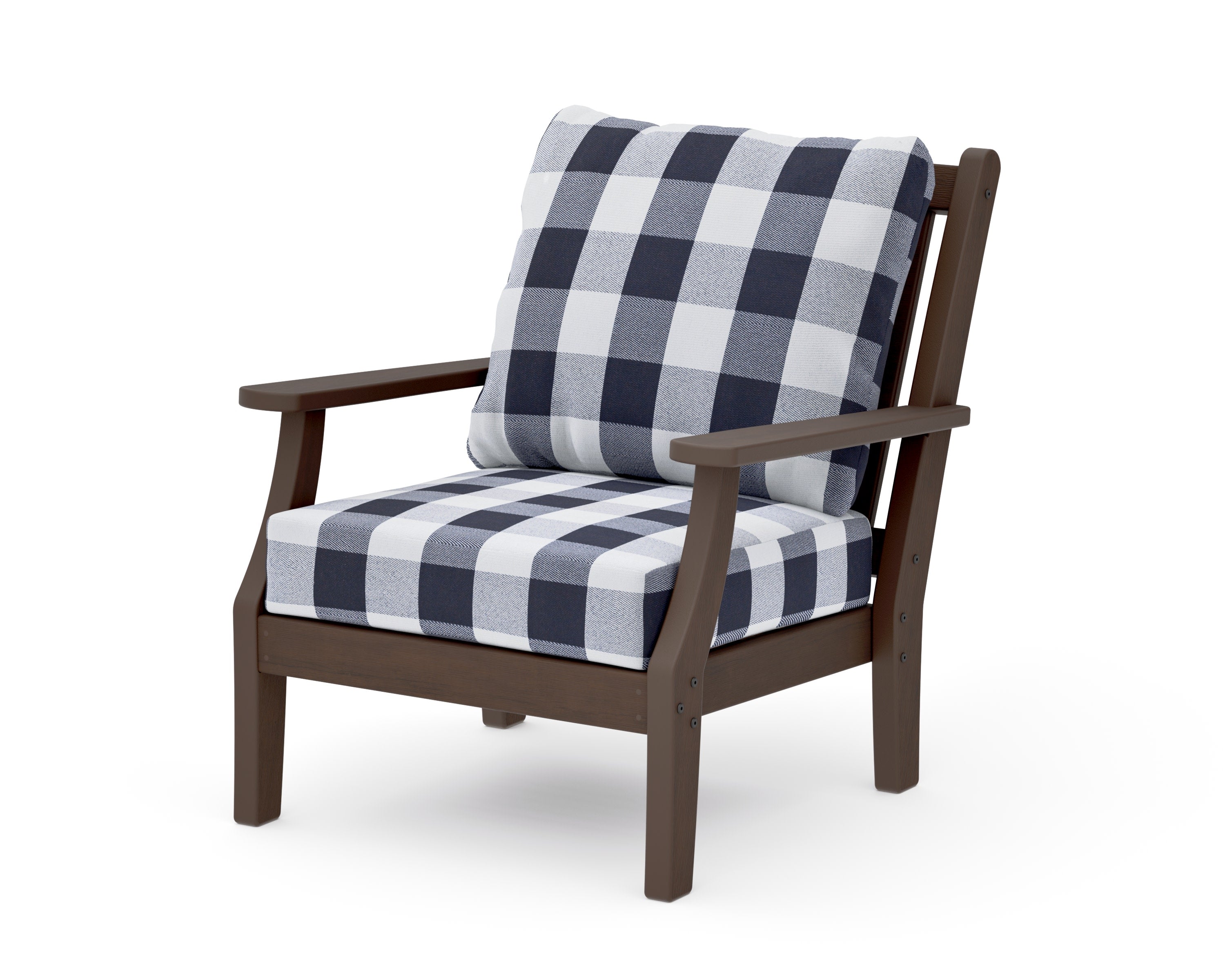 Wovendale Deep Seating Chair in Kona / Buffalo Plaid Navy