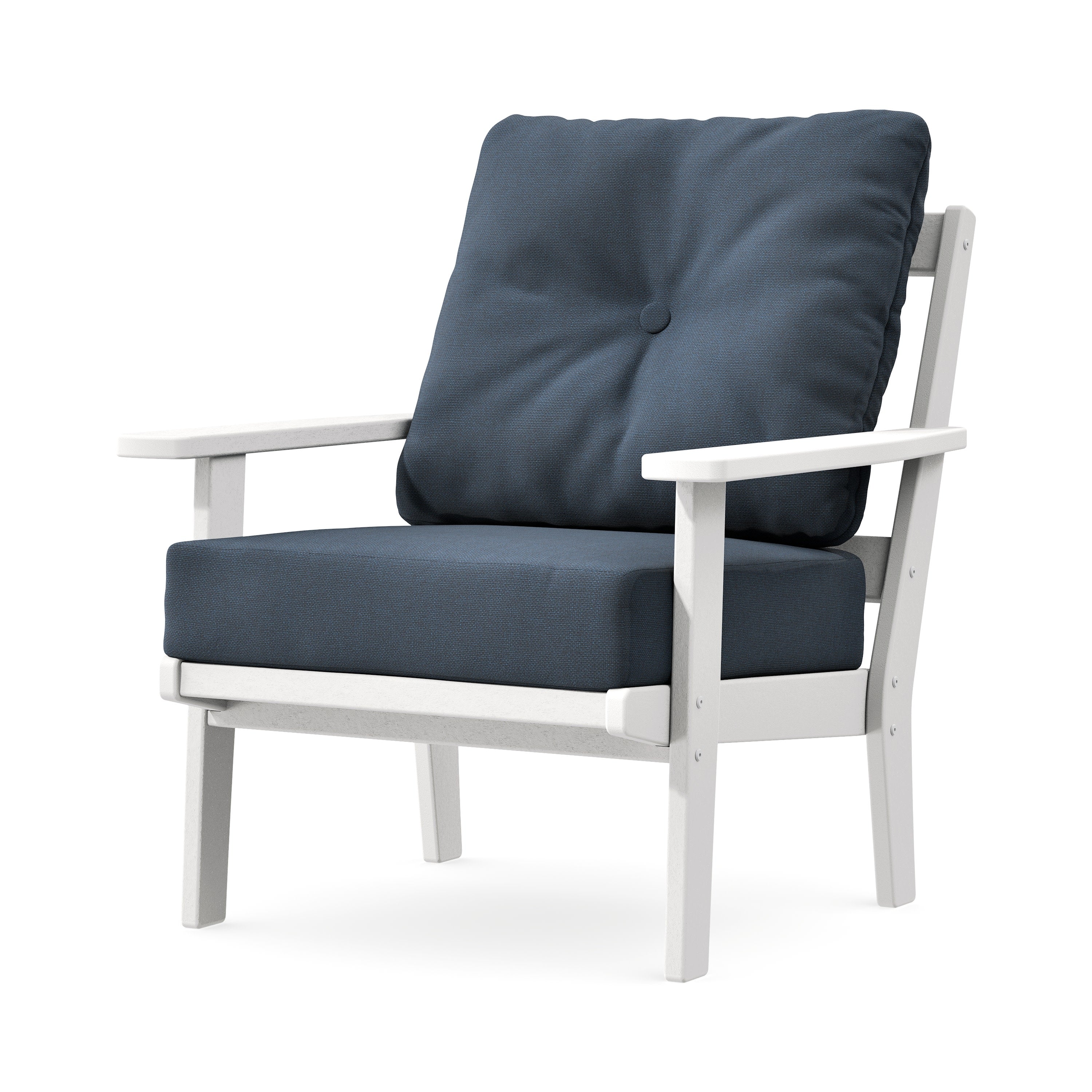 Prairie Deep Seating Chair in White / Marine Indigo