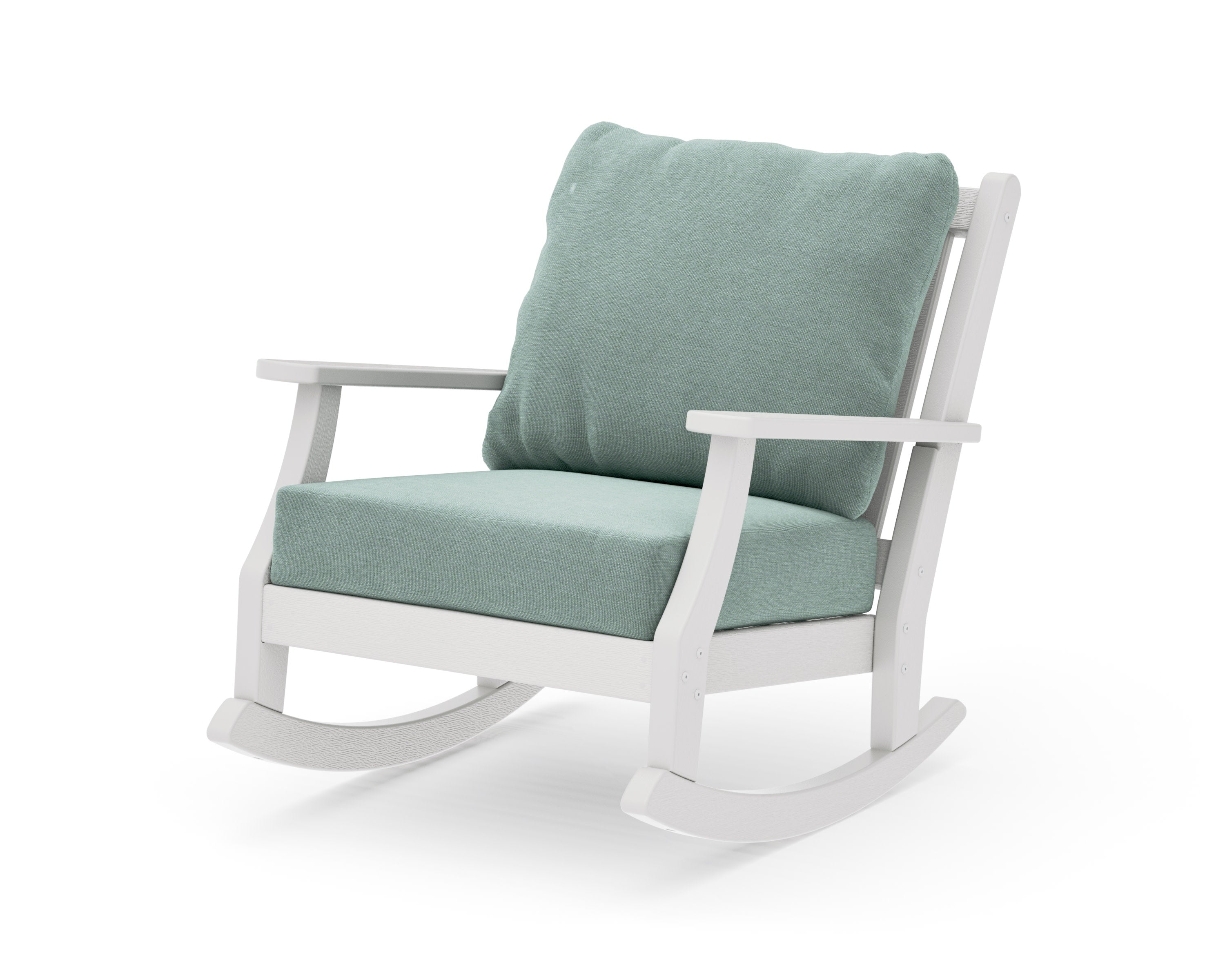 Wovendale Deep Seating Rocking Chair in Vintage White / Glacier Spa