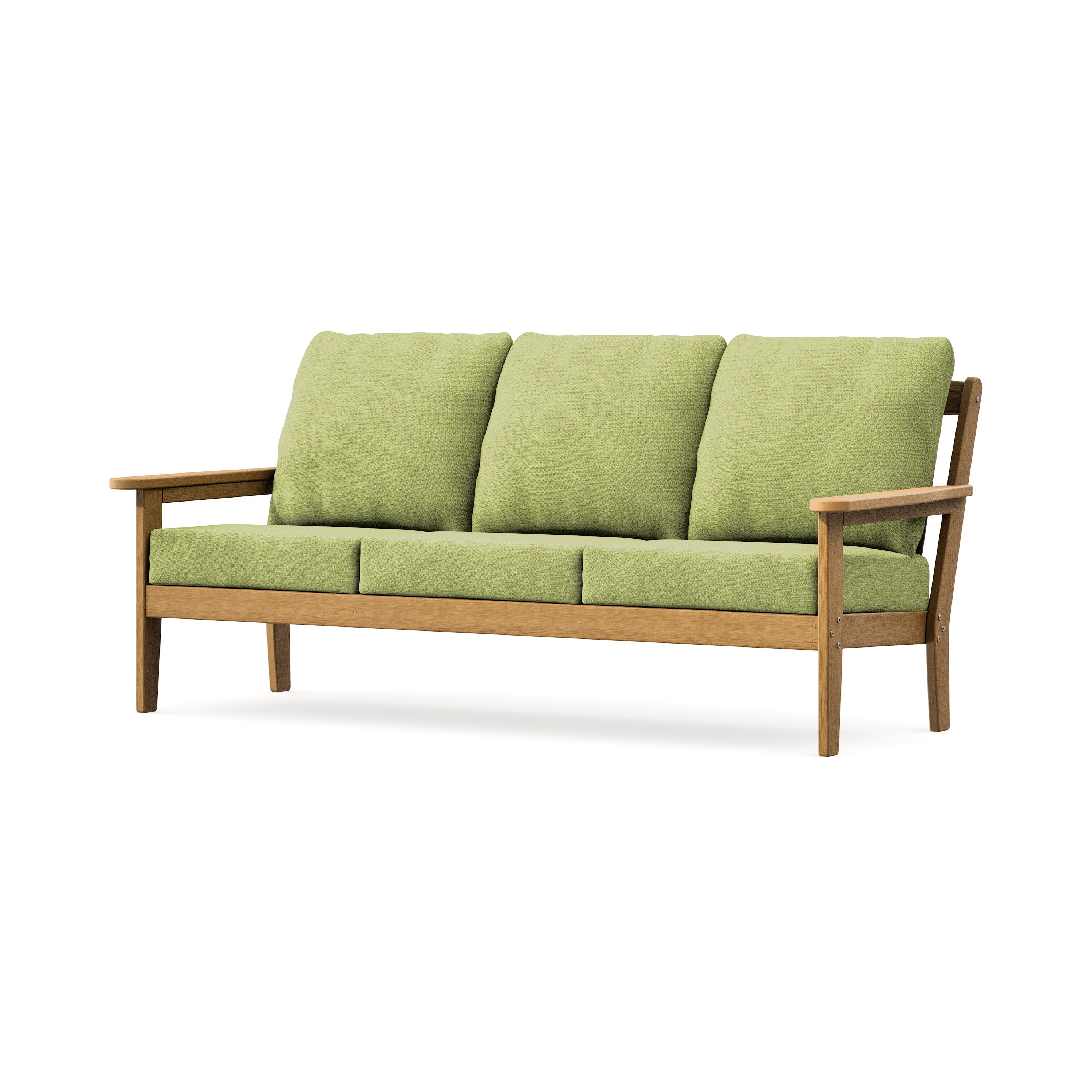 Cottage Deep Seating Sofa in Natural / Chartreuse Boucle